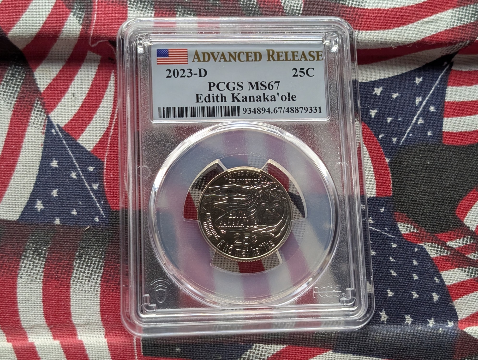 2023-D Edith Kanaka'ole Quarter - PCGS MS67 - Advanced Release