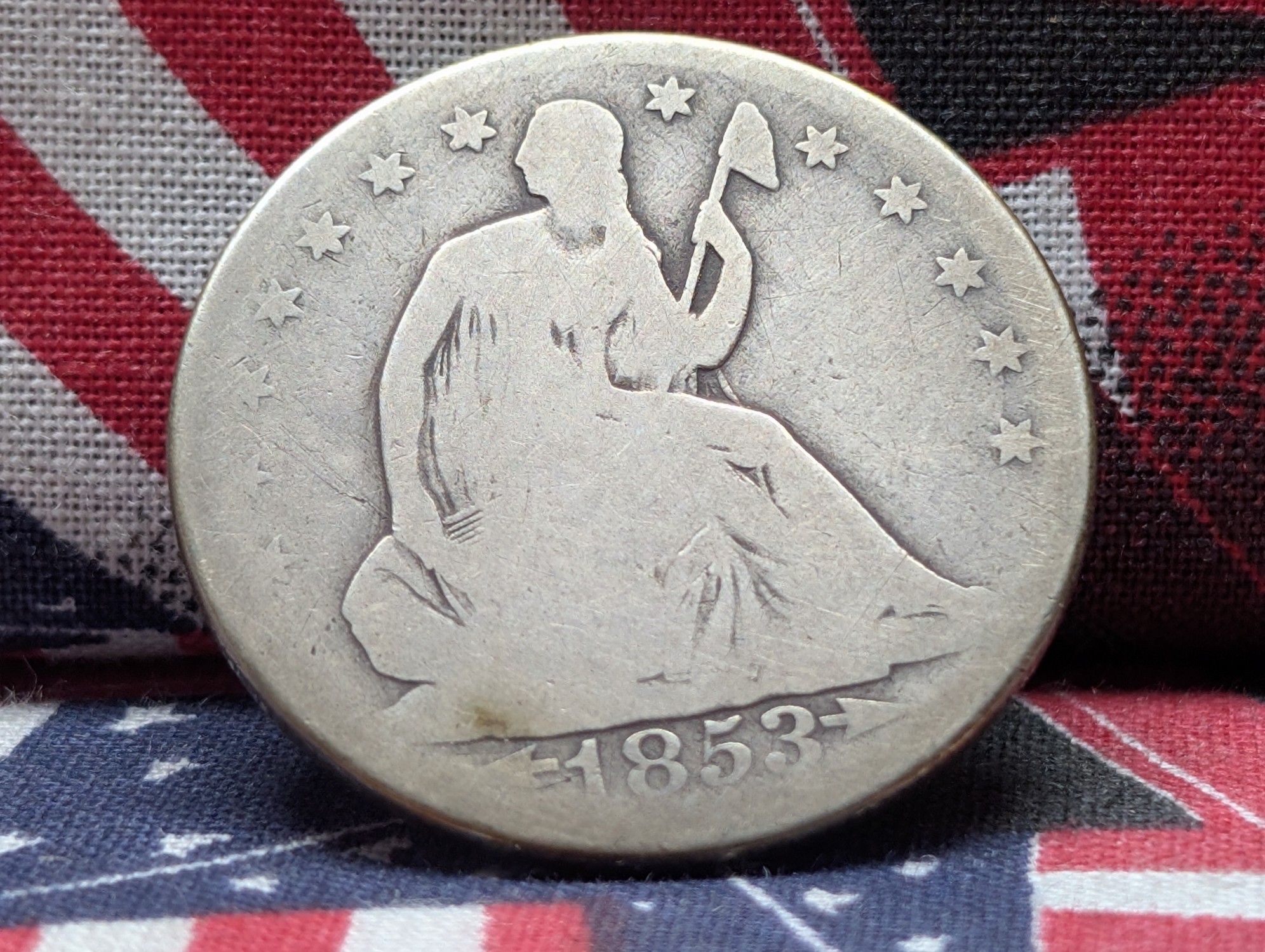 1853-O Seated Liberty 90% Silver Half Dollar