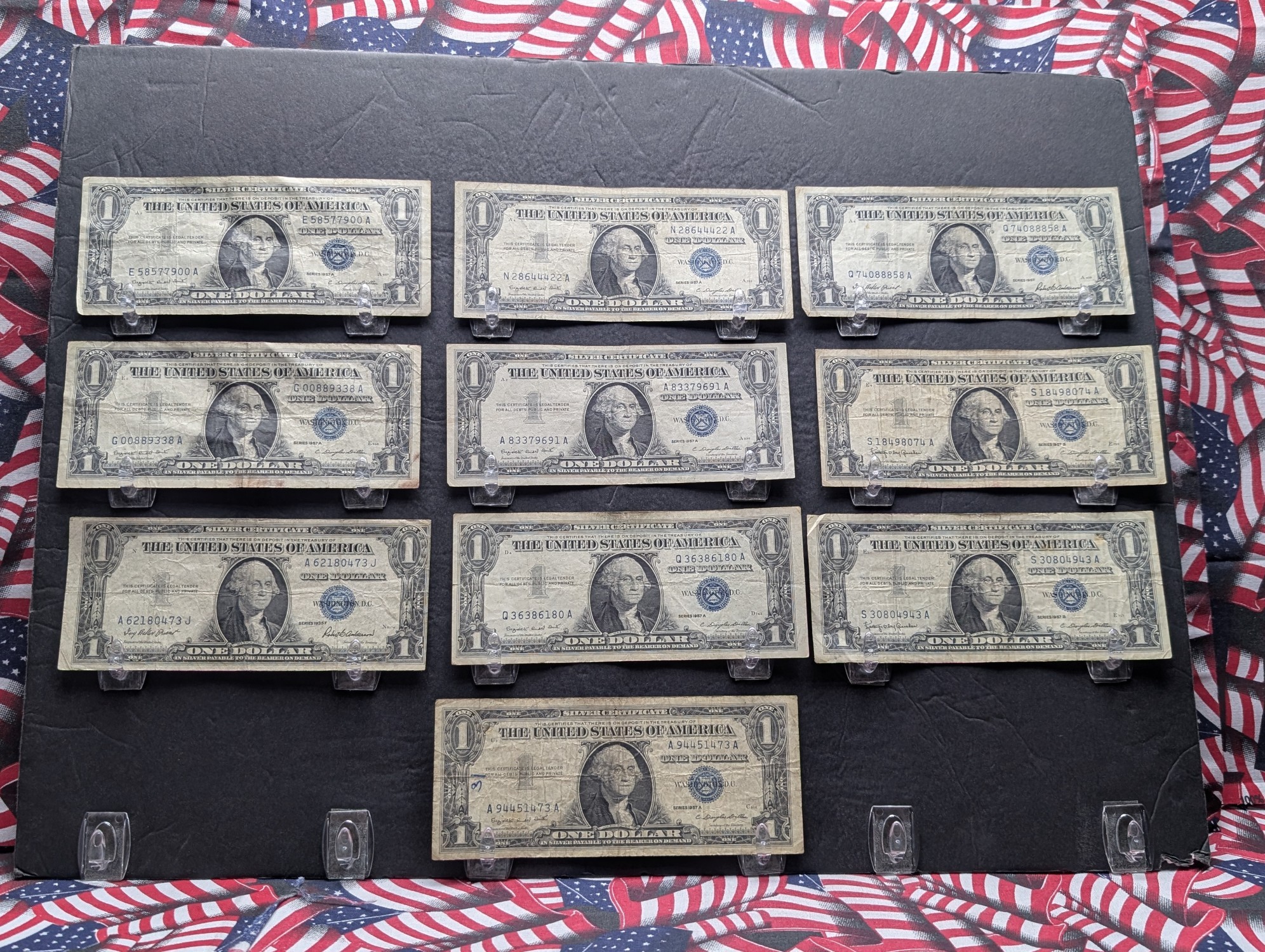 (10) 1935 & 1957 Series $1 Silver Certificates