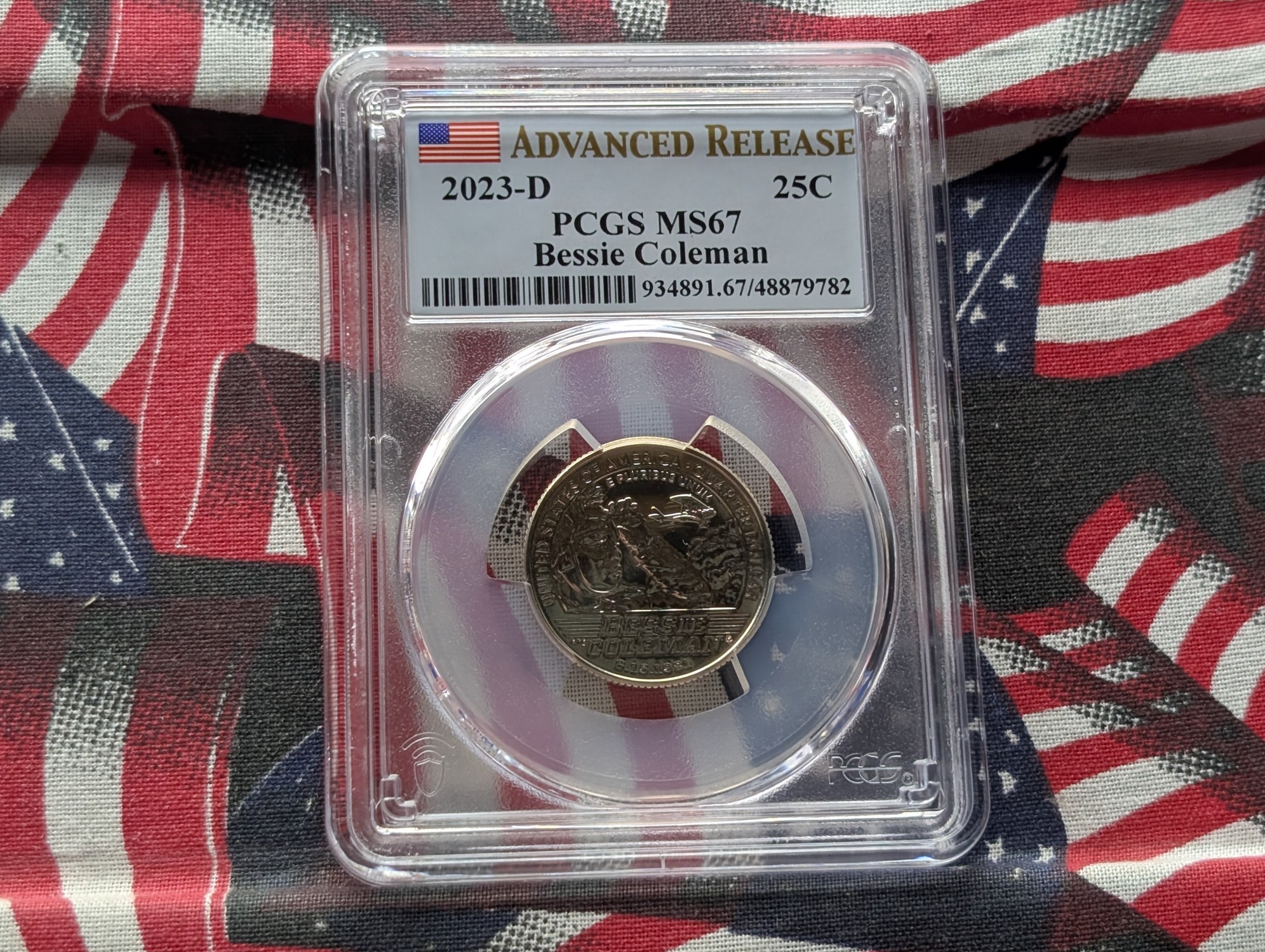 2023-D Bessie Coleman Quarter - PCGS MS67 - Advanced Release
