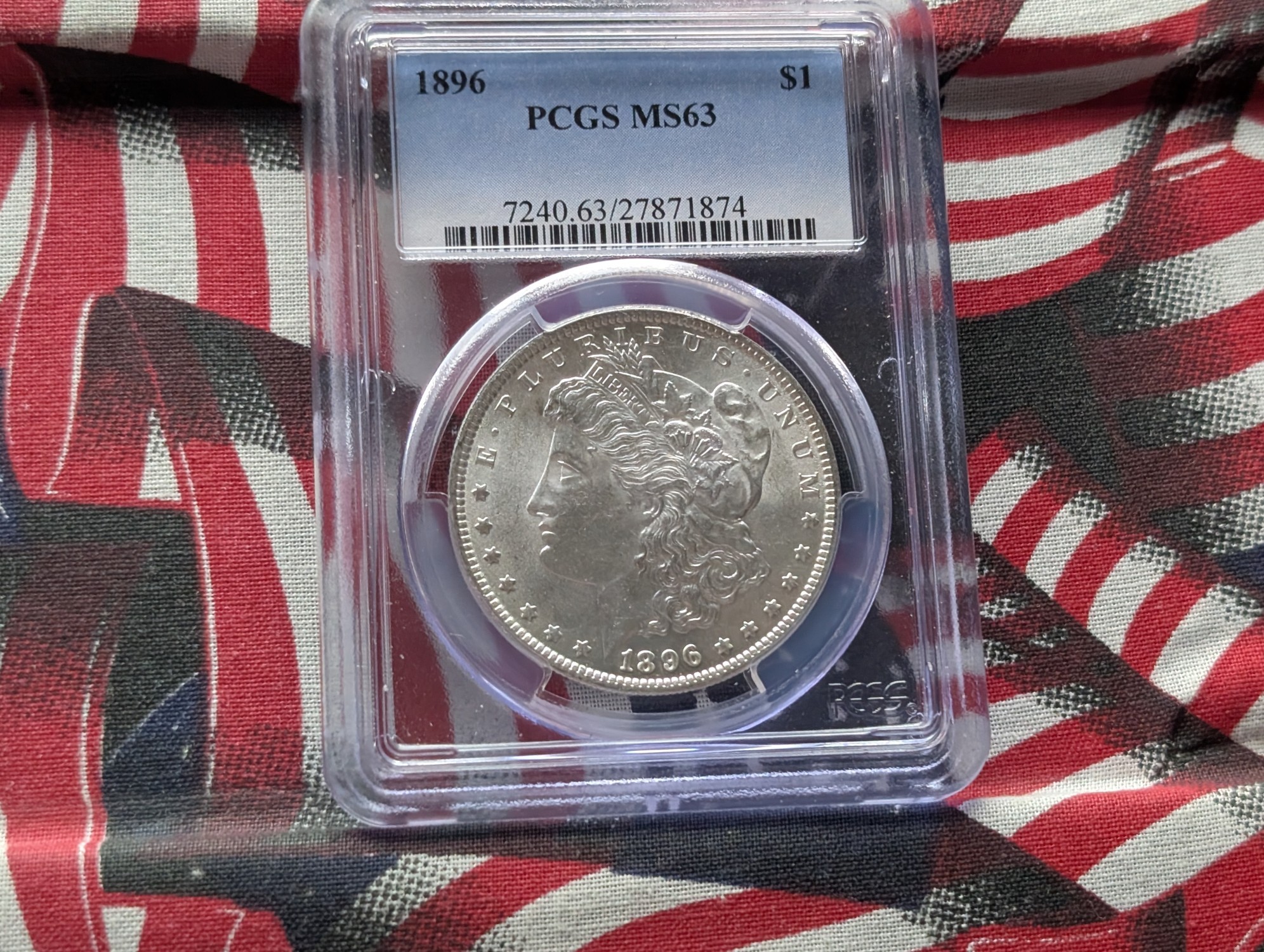 1896 Morgan 90% Silver Dollar - PCGS MS63