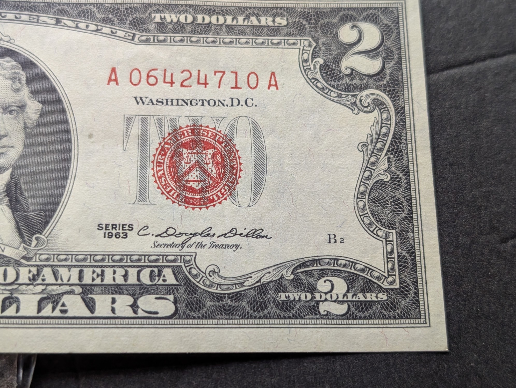 (5) 1963 Series $2 RED SEAL Banknotes