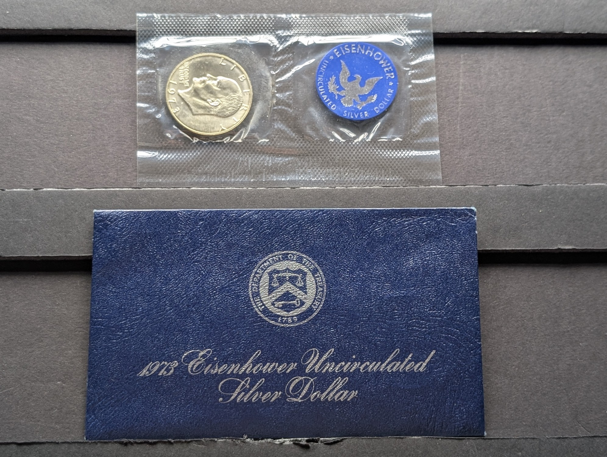 1973-S Eisenhower 40% Silver Uncirculated Blue Pack Dollar