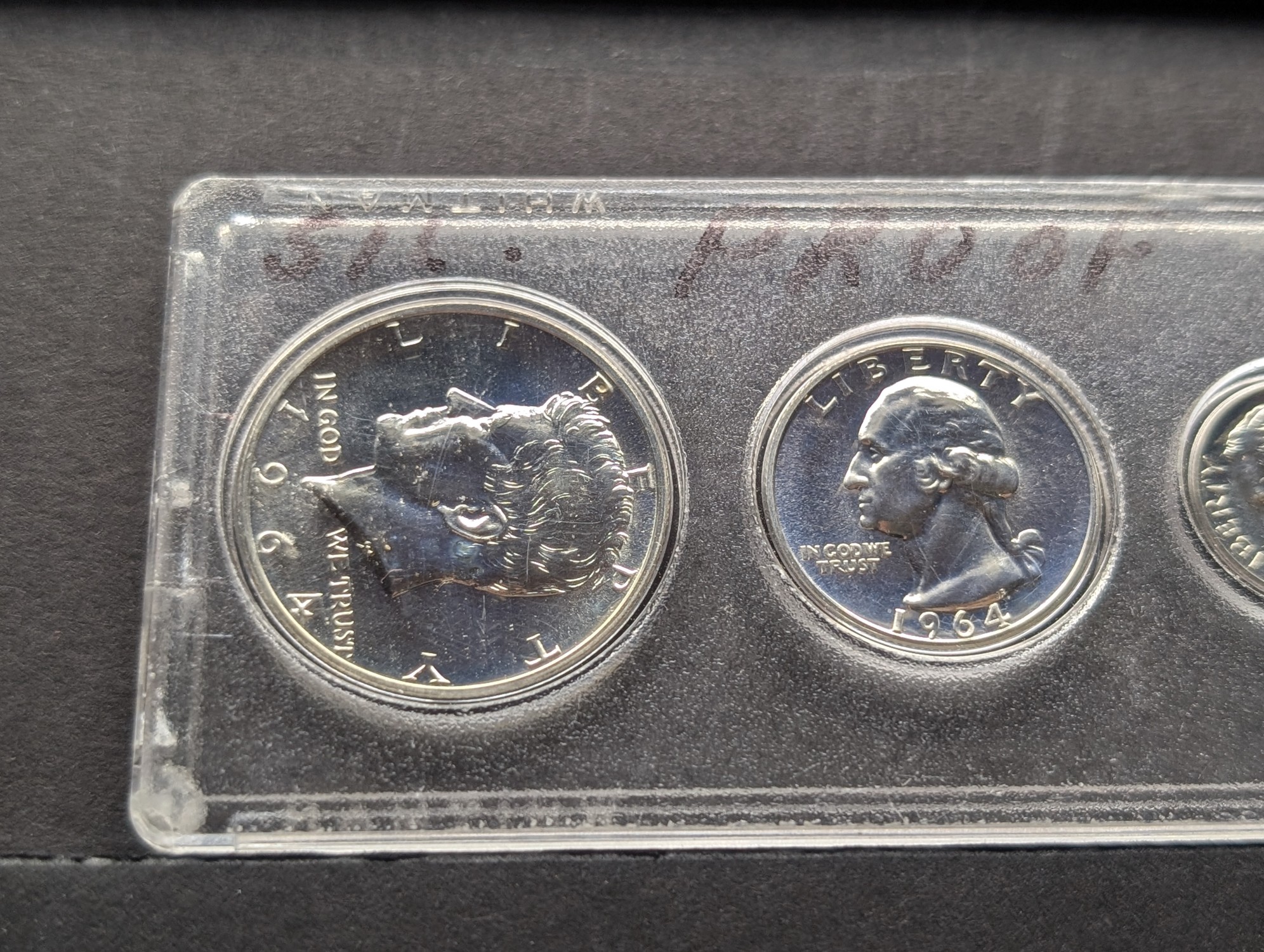 1964 United States Proof Set in Whitman Plastic Sleeve - Includes (3) 90% Silver Coins
