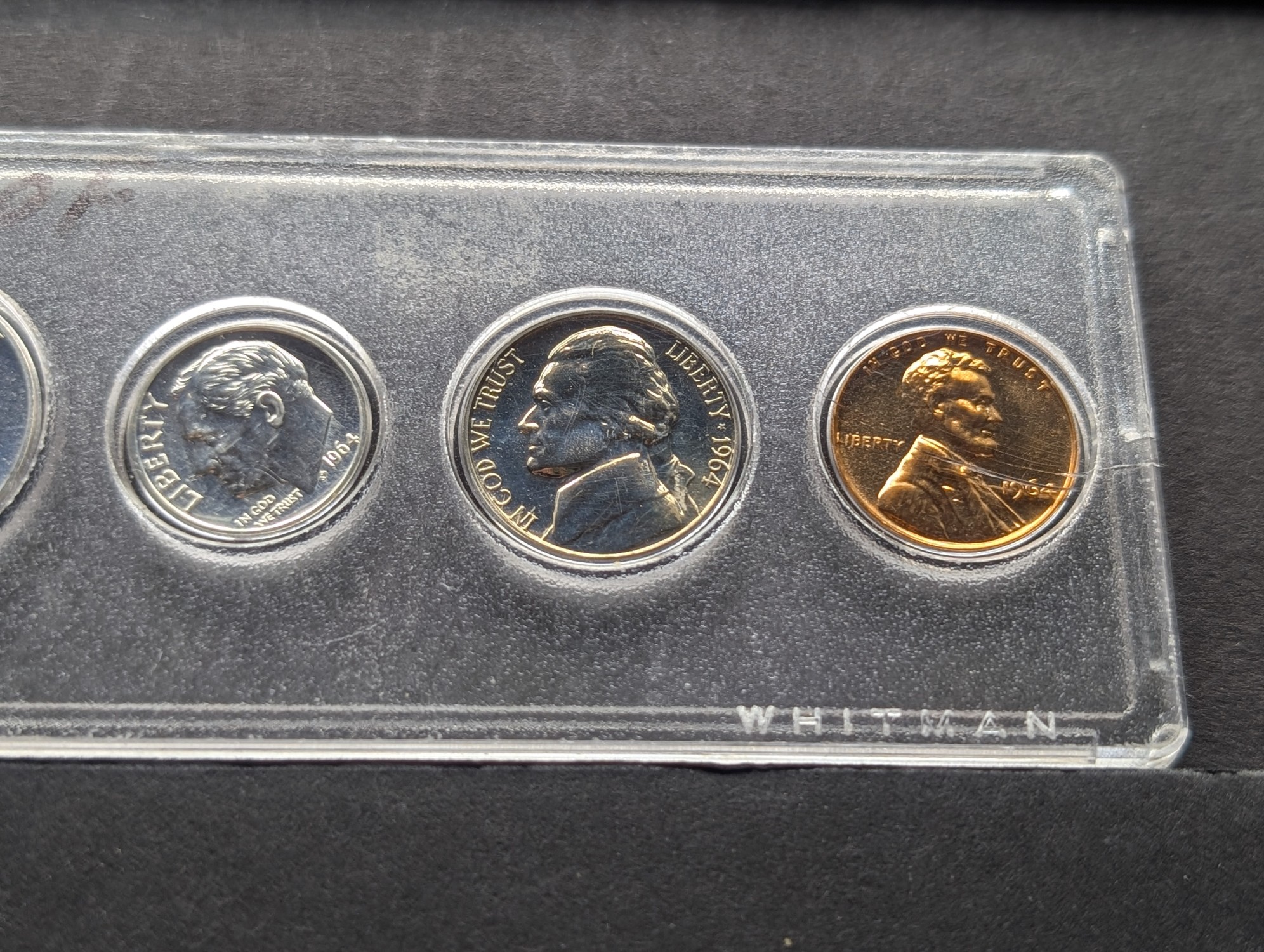 1964 United States Proof Set in Whitman Plastic Sleeve - Includes (3) 90% Silver Coins