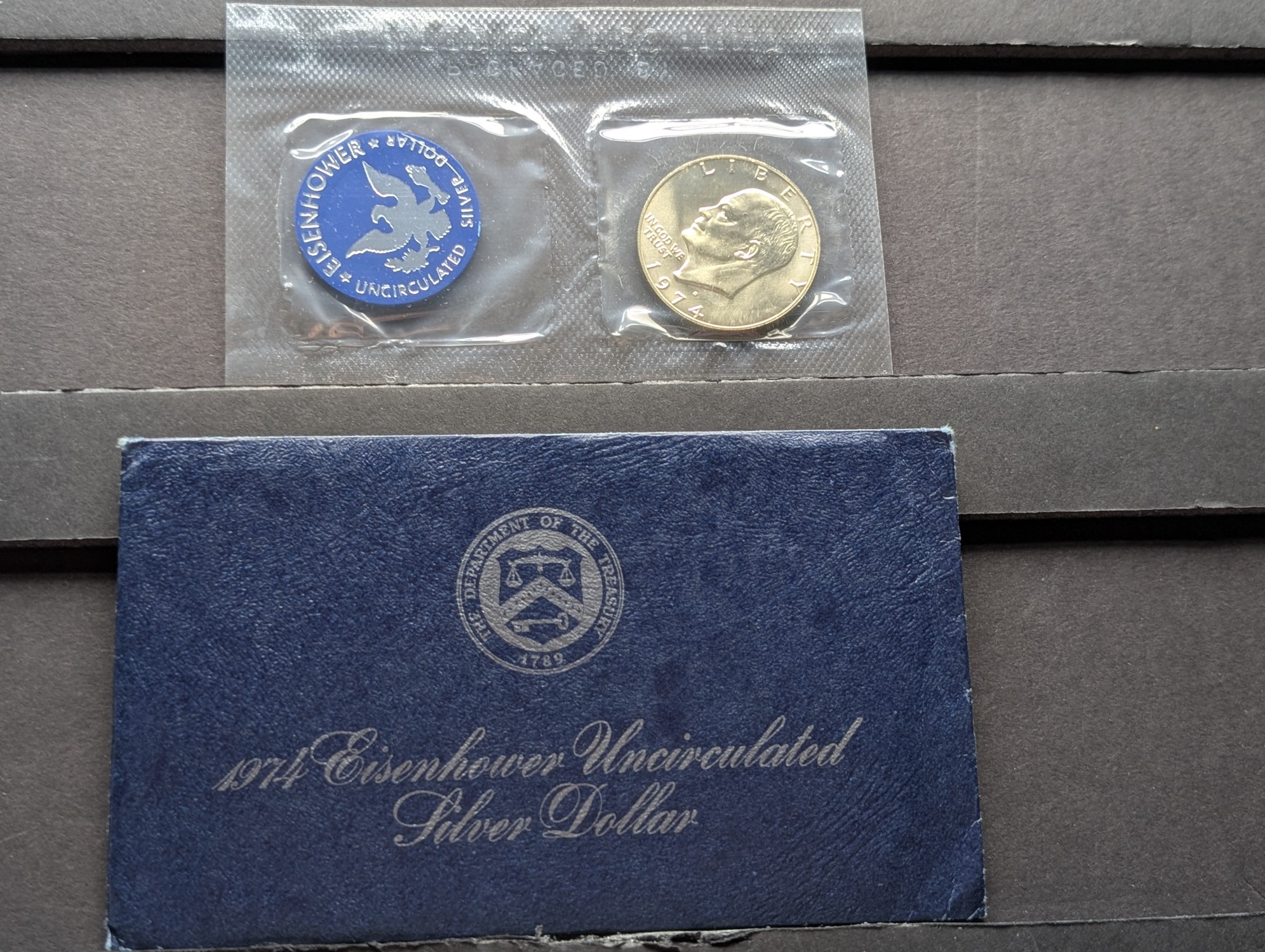 1974-S Eisenhower 40% Silver Uncirculated Blue Pack Dollar