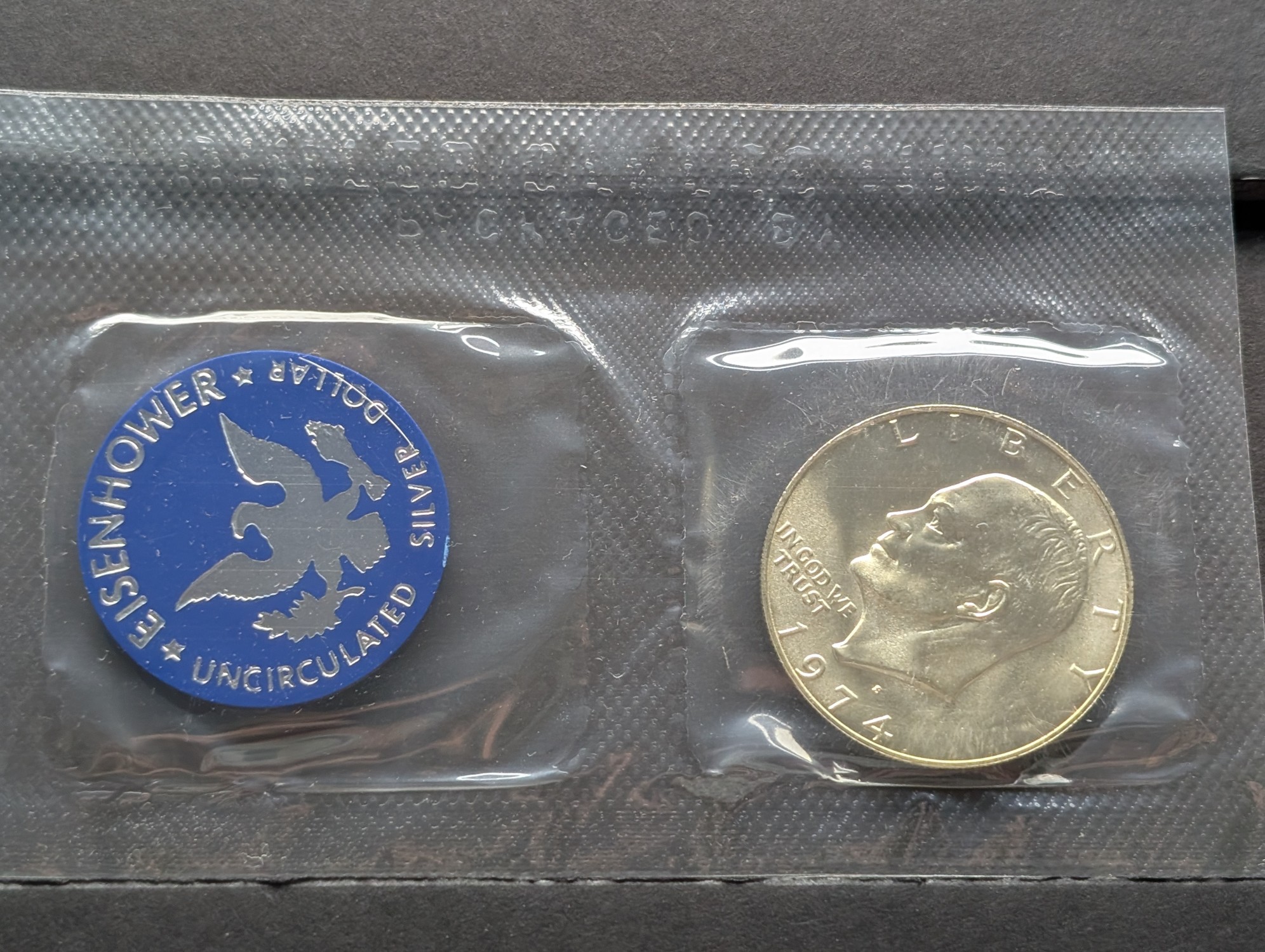 1974-S Eisenhower 40% Silver Uncirculated Blue Pack Dollar
