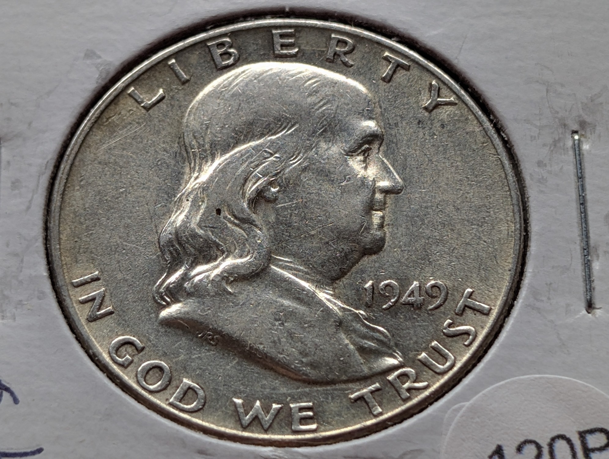 1949 Franklin 90% Silver Half Dollar - AU, 2nd Year