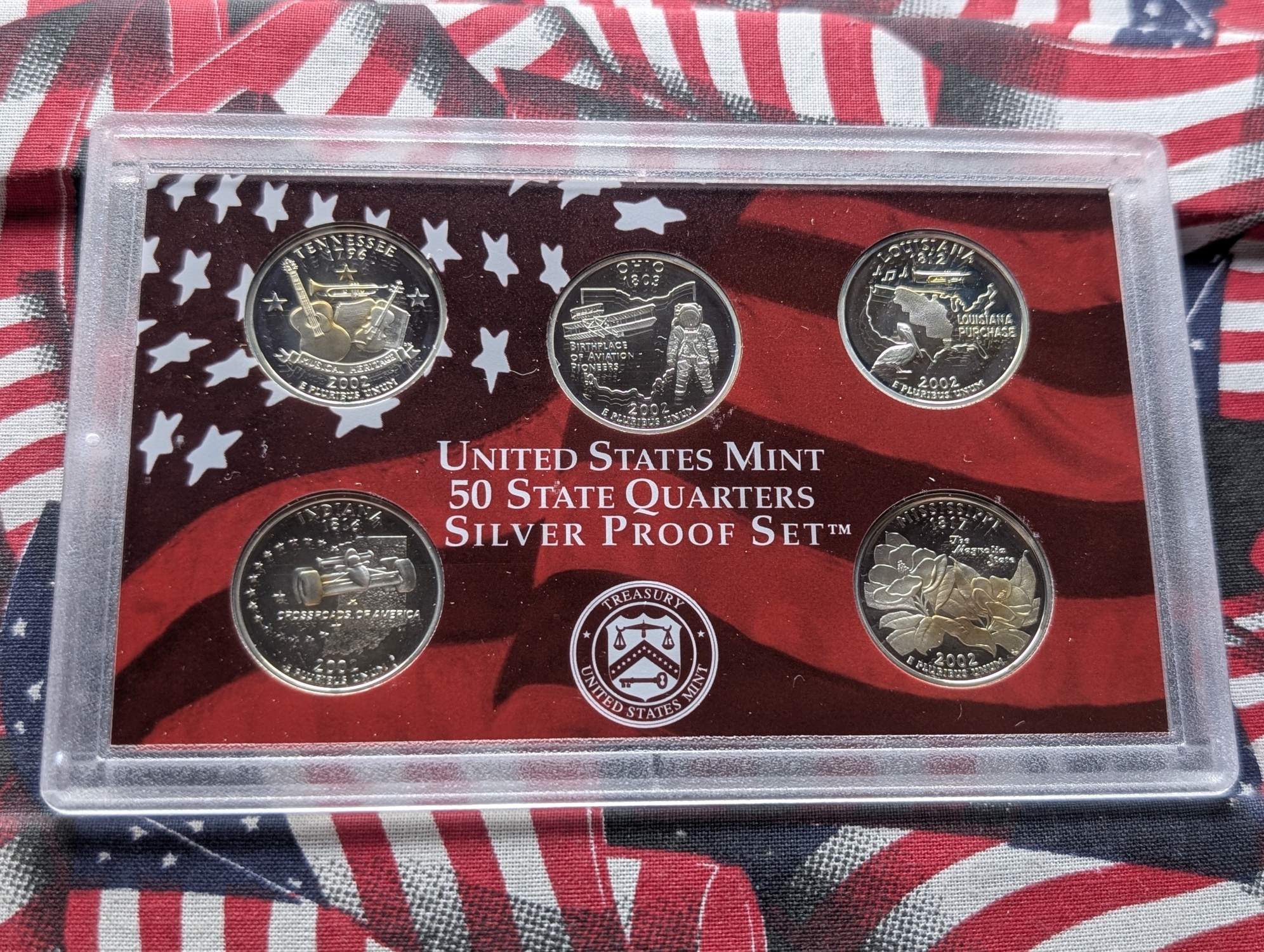 2002-S U.S. Mint Silver Proof Set with State Quarters - Includes (7) 90% Silver Coins in OGP w/ COA
