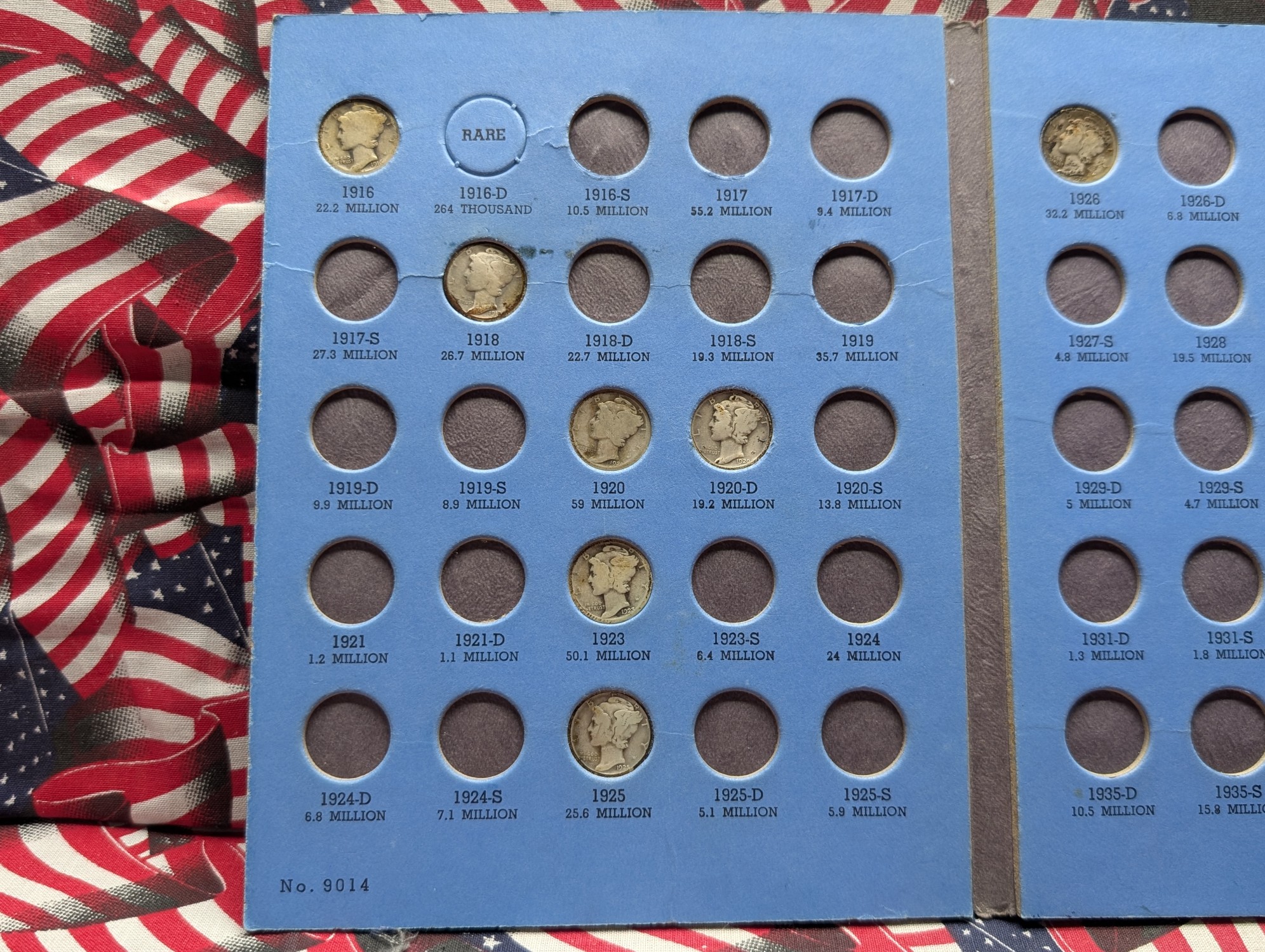 Whitman Blue Folder Mercury Dime Starter Set (30 Coins) - All 90% Silver