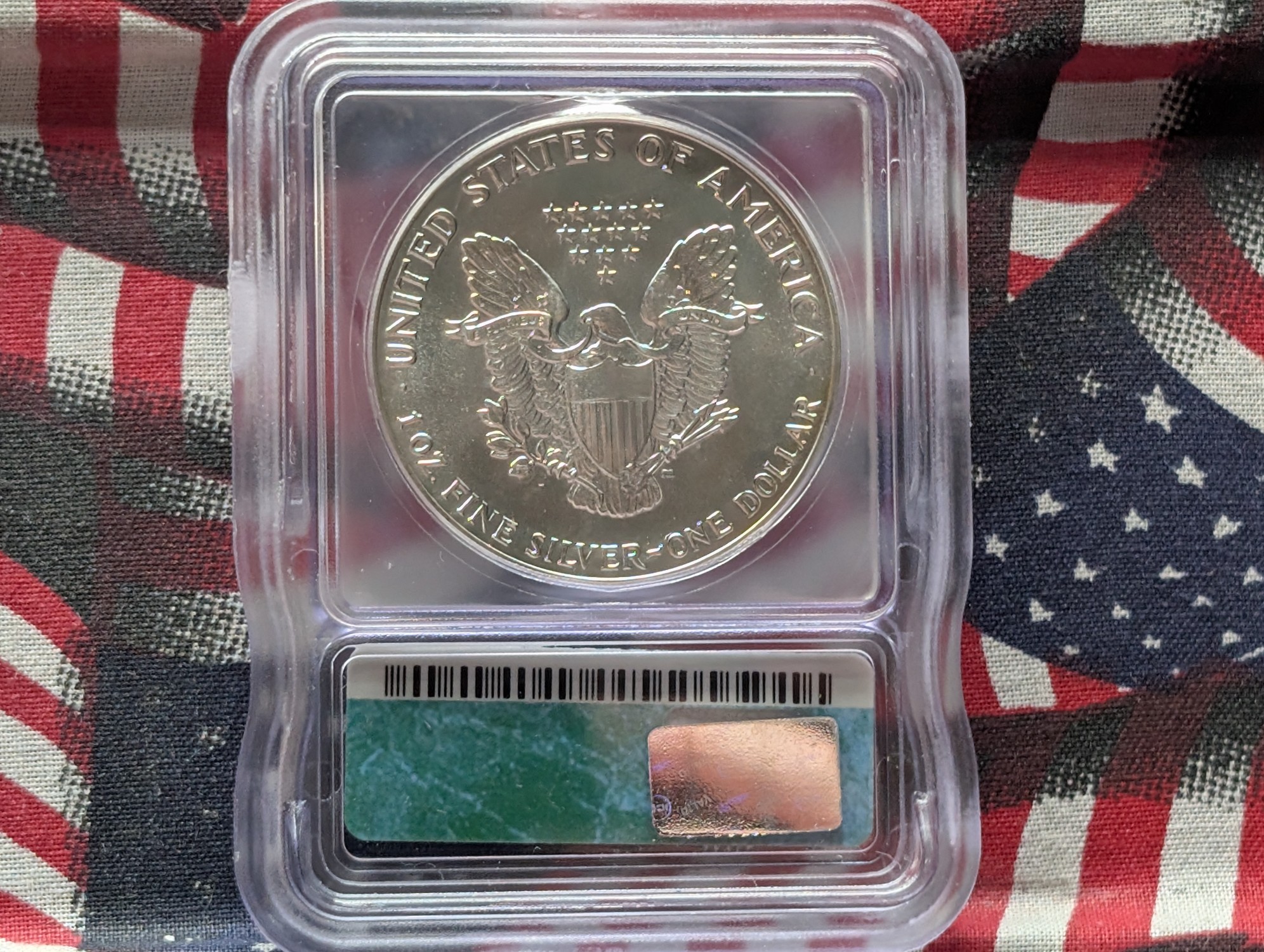 1987 American Silver Eagle 1 Troy Oz. .999 Fine Silver ICG MS69