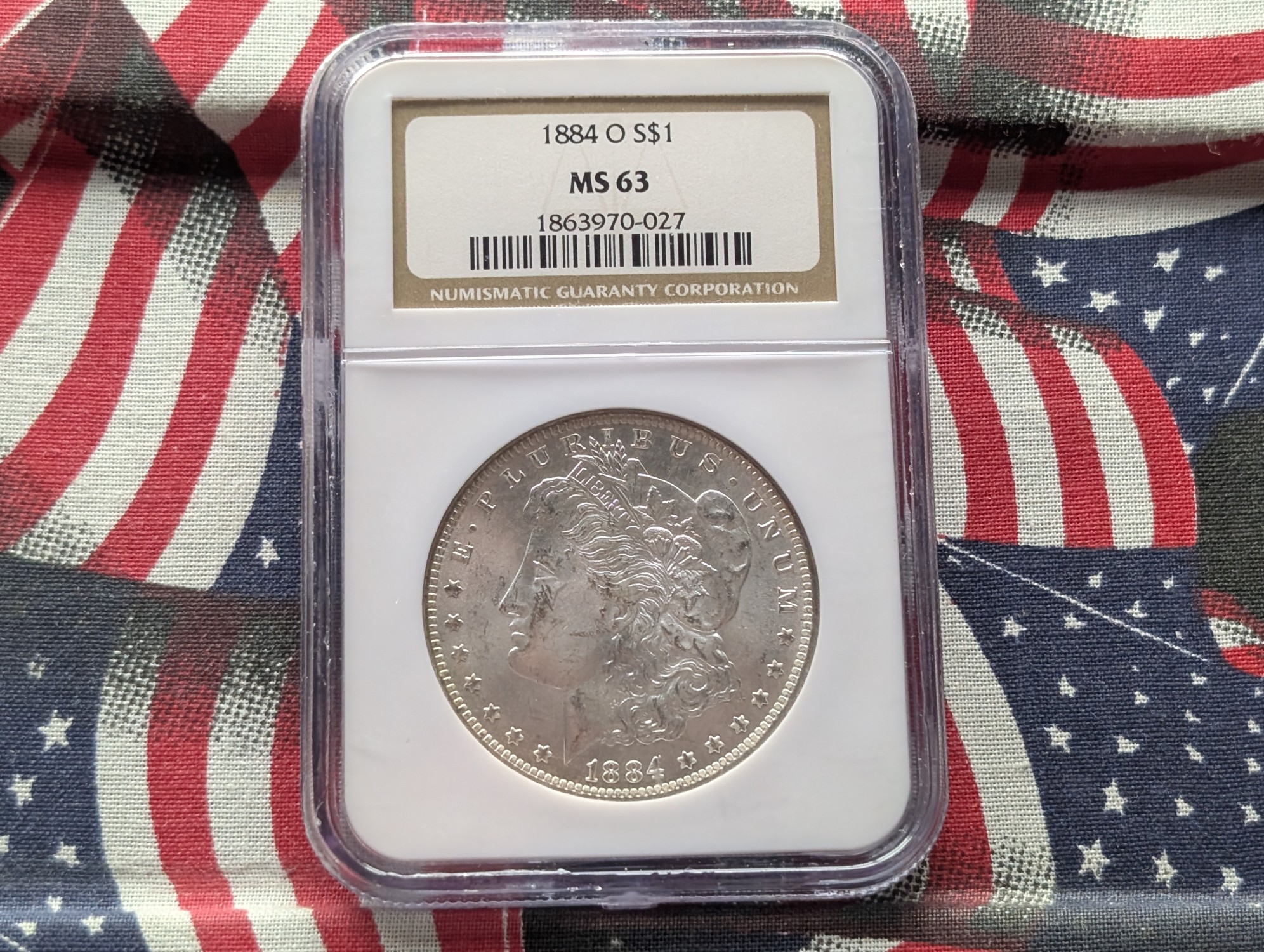 1884-O Morgan 90% Silver Dollar NGC MS63
