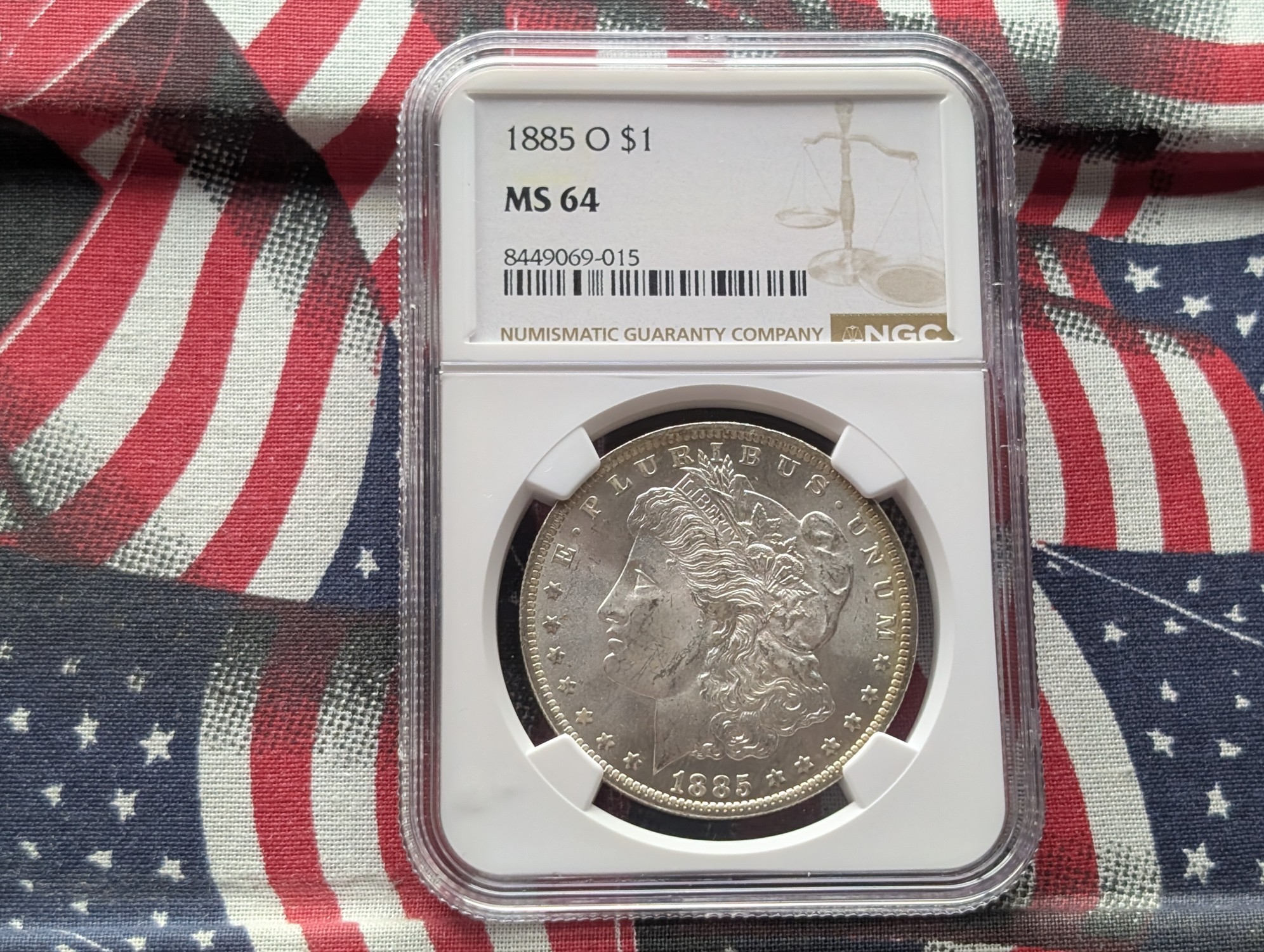1885-O Morgan 90% Silver Dollar NGC MS64