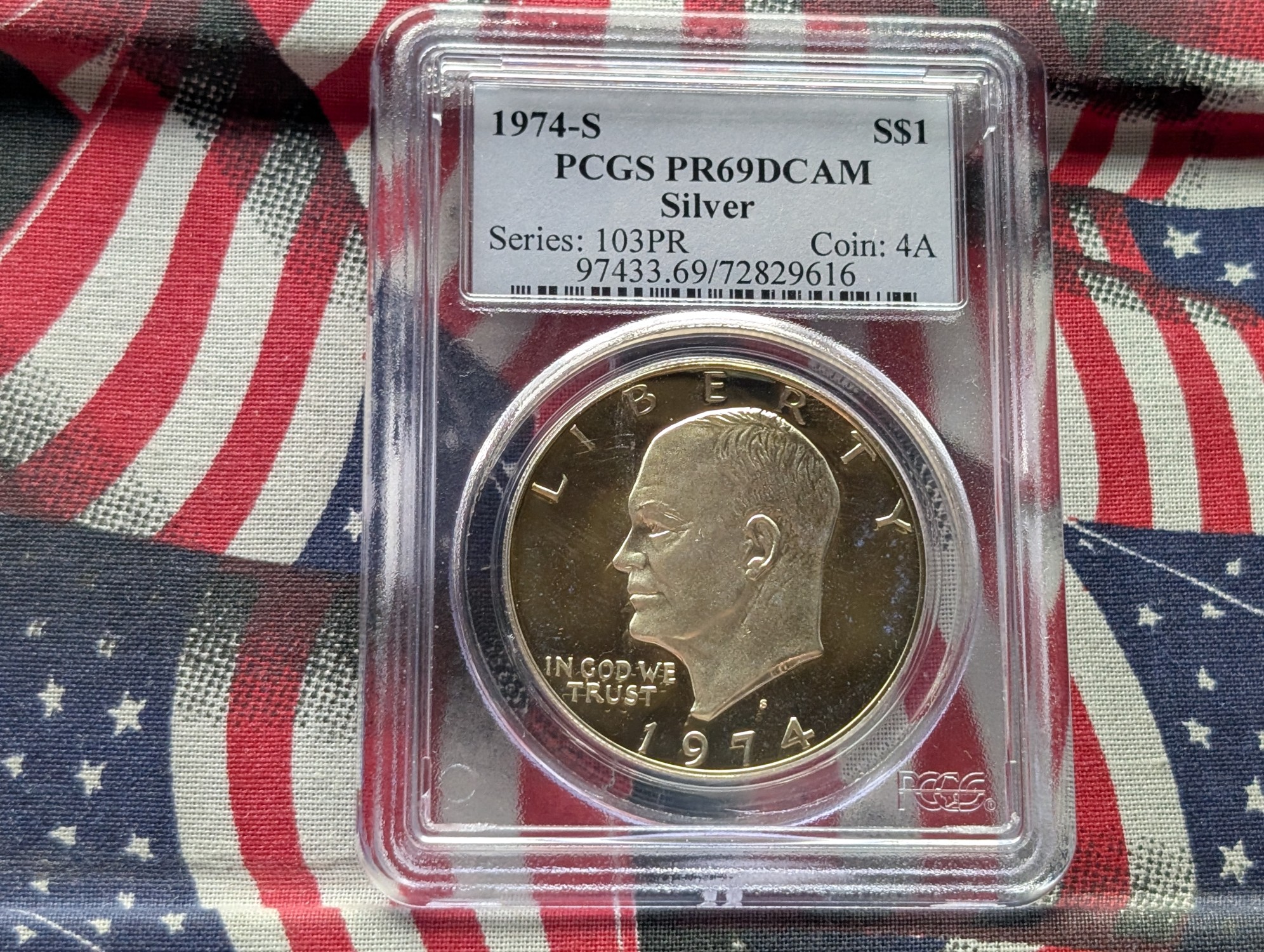 1974-S Eisenhower 40% Silver Dollar PCGS PR69 DCAM