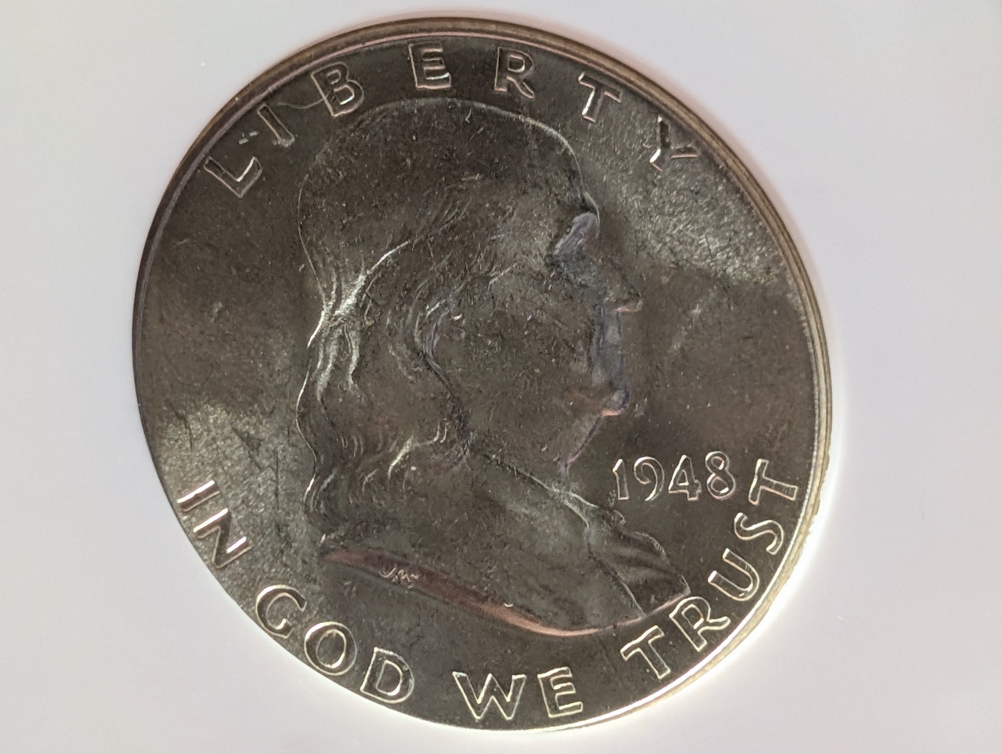 1948 Franklin 90% Silver Half Dollar NGC MS64 FBL - First Year