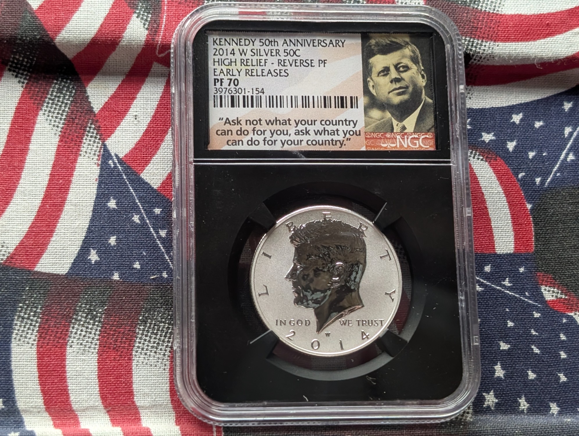 2014-W Kennedy 50th Anniversary Silver Half Dollar NGC PF70 Reverse Proof - High Relief - Early Release