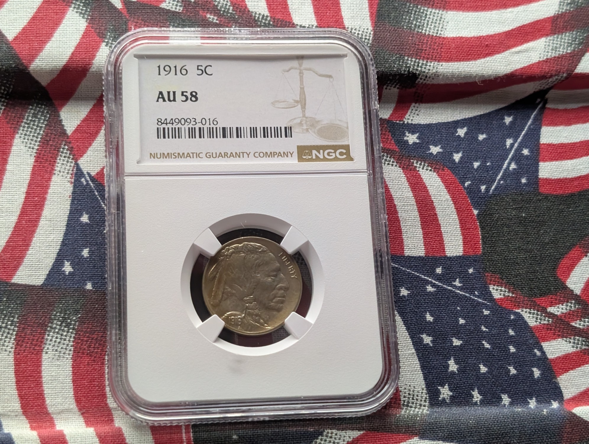 1916 Indian Head Buffalo Nickel NGC AU58