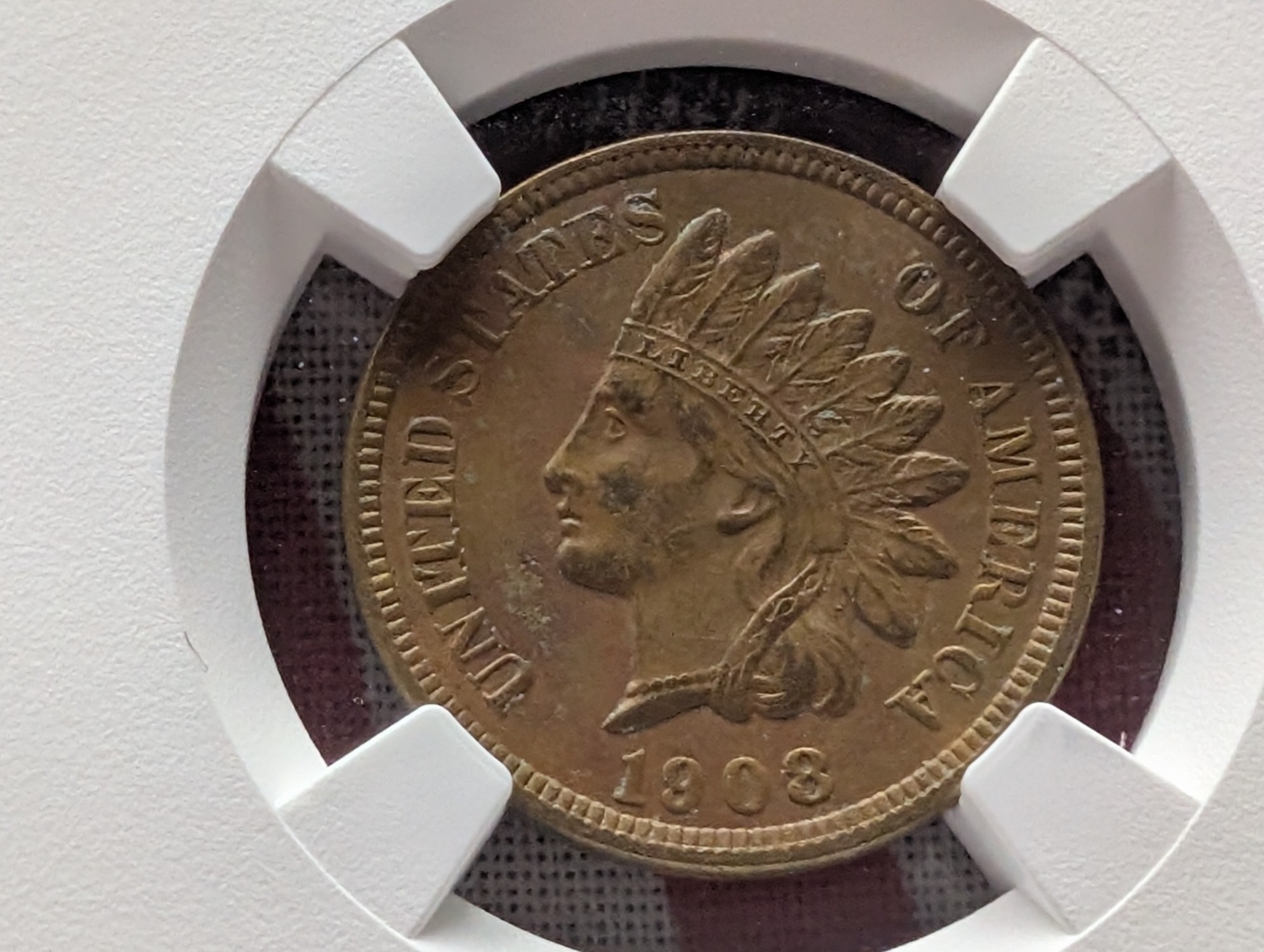 1908-S Indian Head Cent NGC AU Details (Environmental) - Key Date