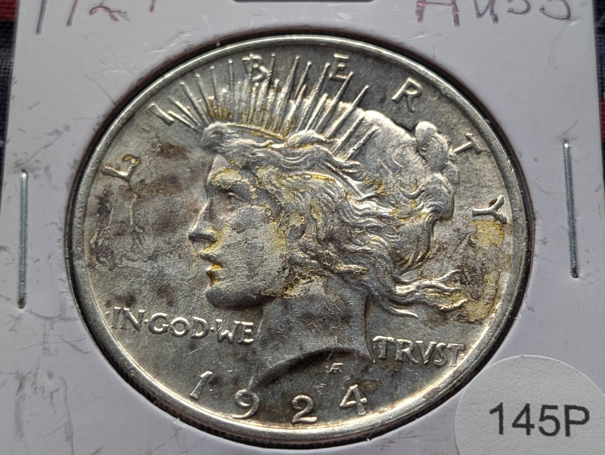 1924 Peace 90% Silver Dollar - AU