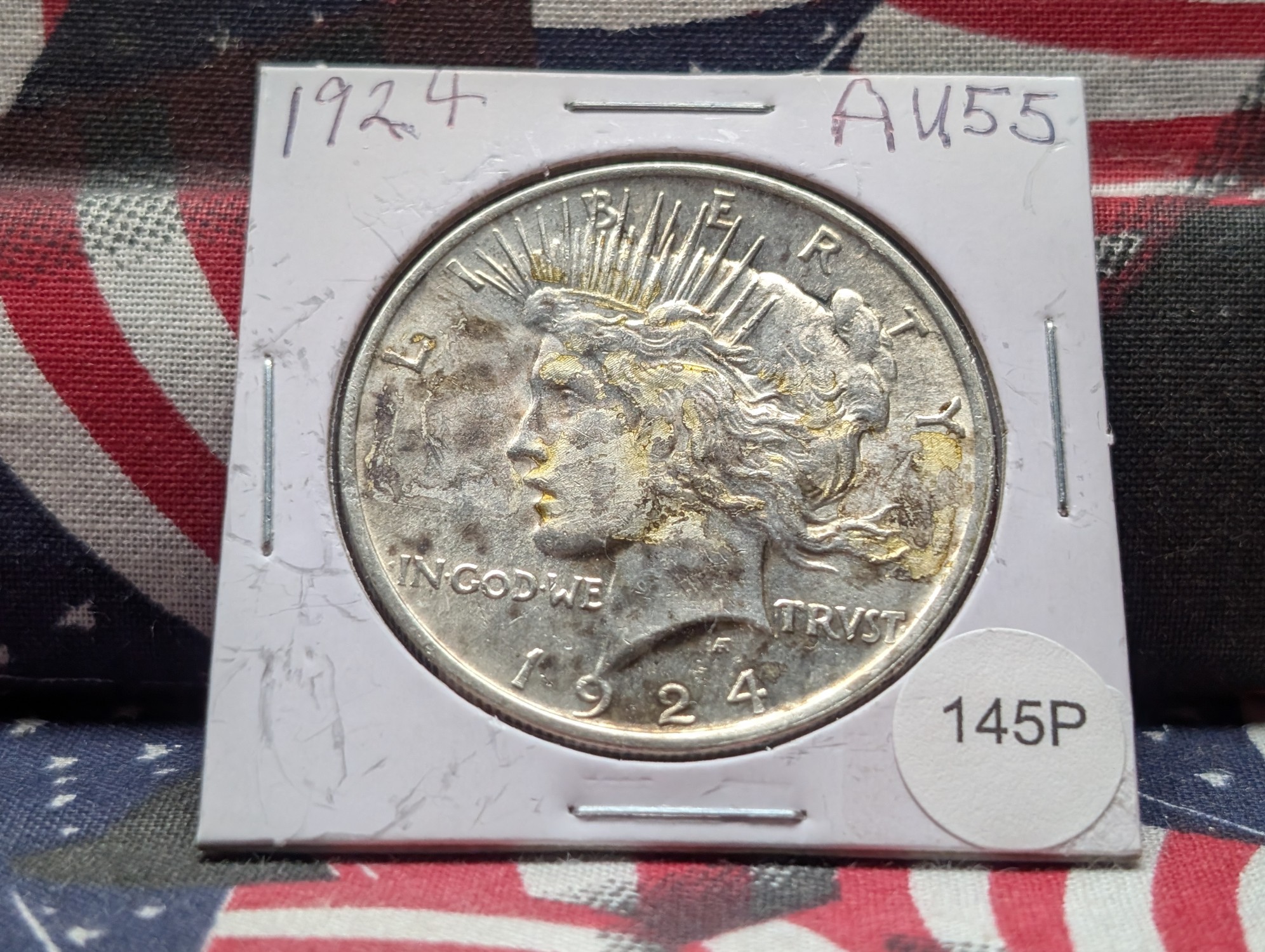 1924 Peace 90% Silver Dollar - AU