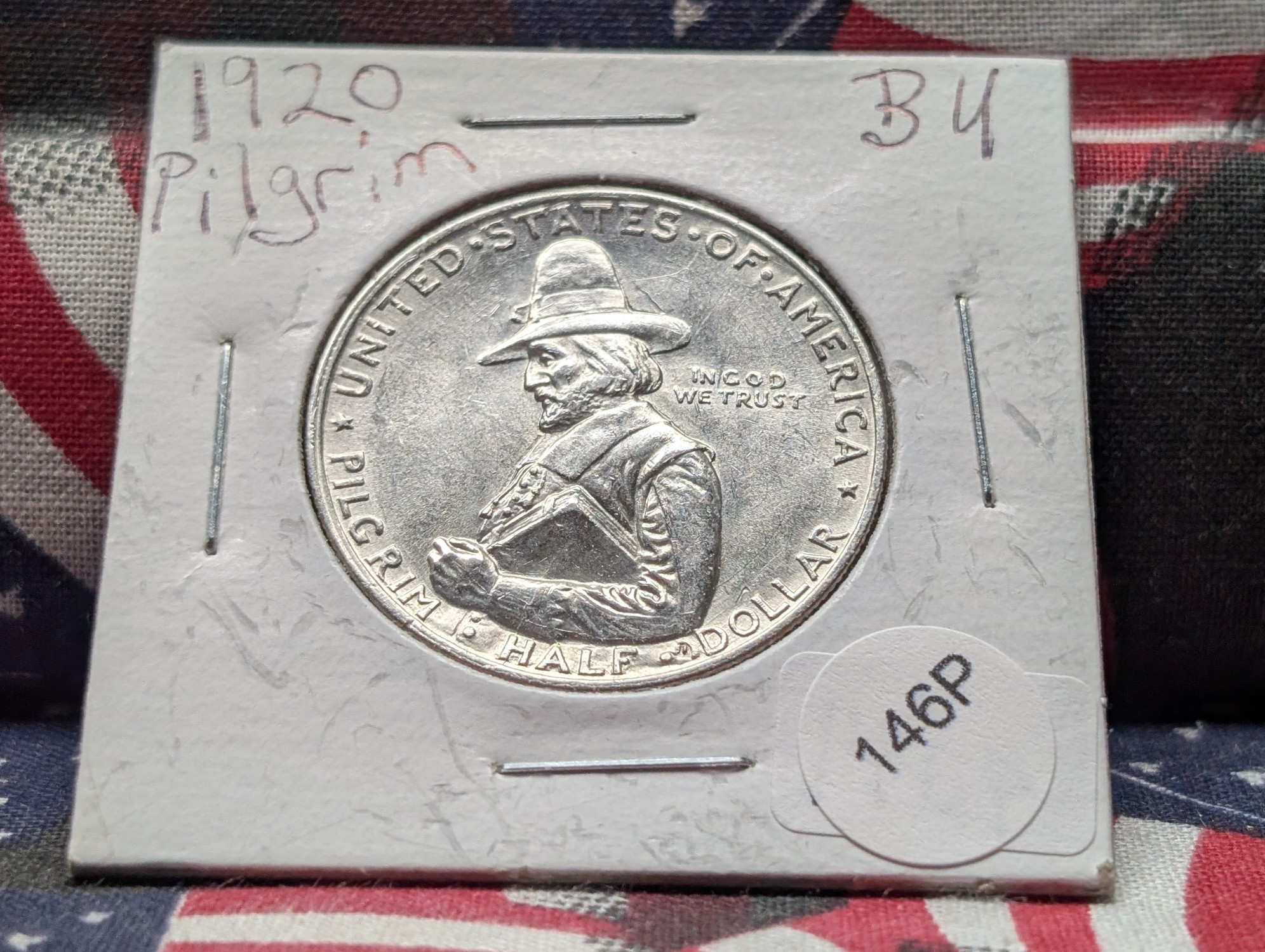 1920 Pilgrim Tercentenary Celebration Commemorative 90% Silver Half Dollar - BU