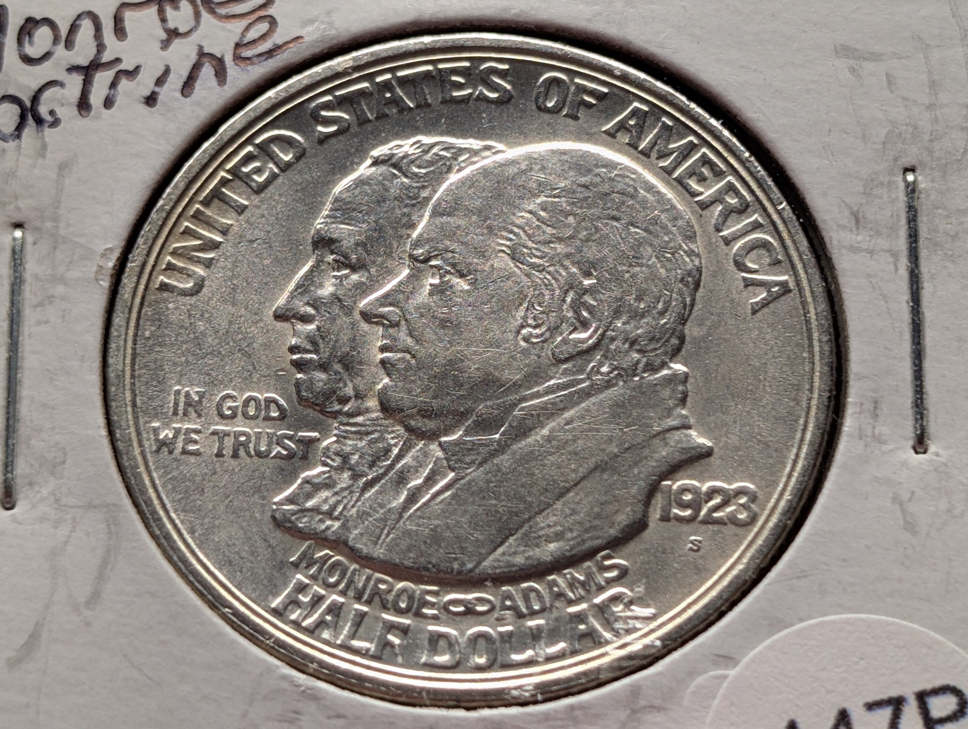 1923-S Monroe Doctrine Centennial Commemorative 90% Silver Half Dollar - BU