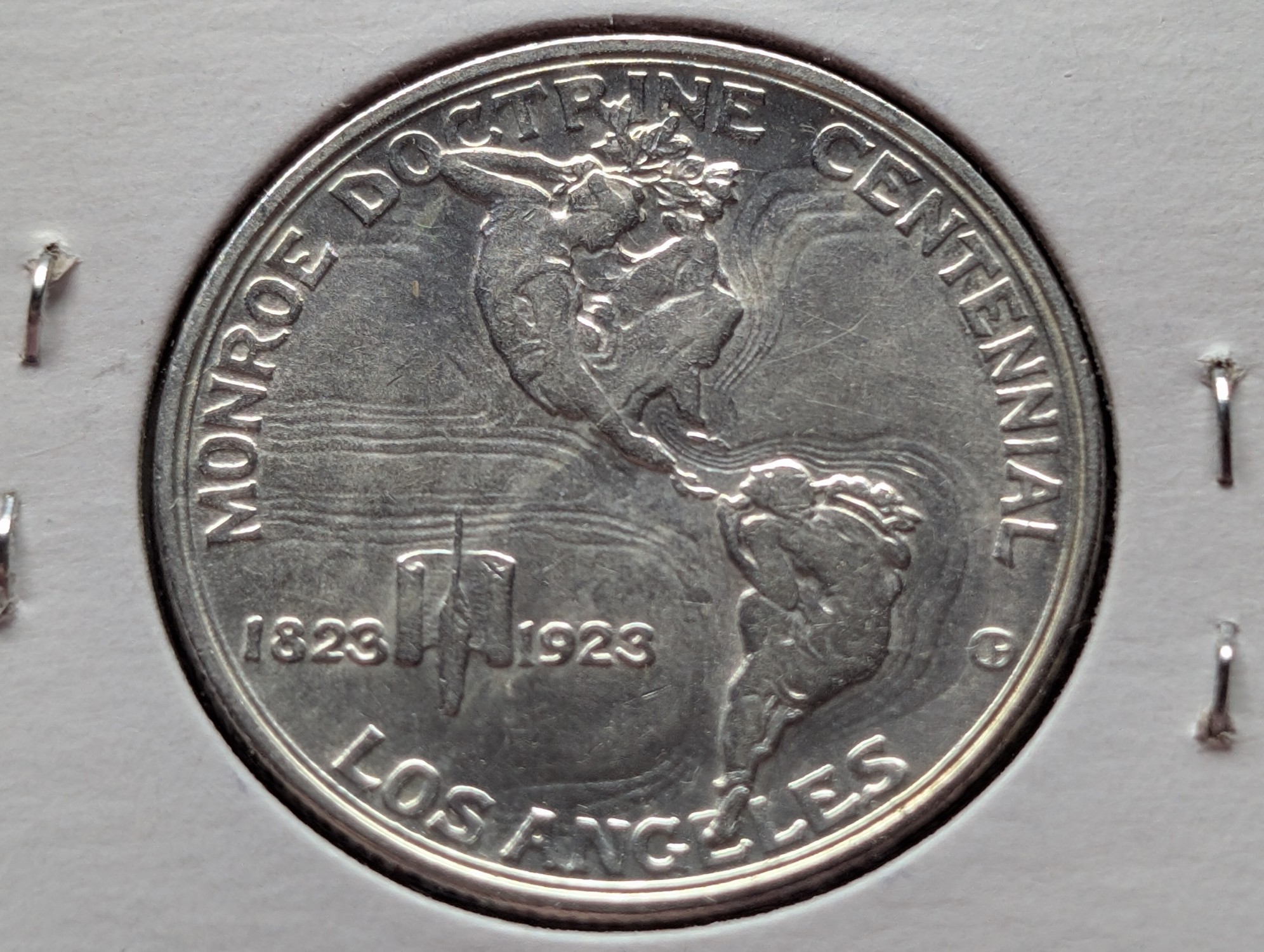 1923-S Monroe Doctrine Centennial Commemorative 90% Silver Half Dollar - BU
