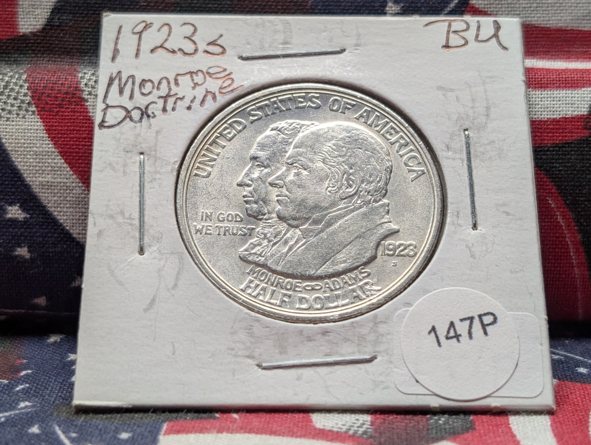 1923-S Monroe Doctrine Centennial Commemorative 90% Silver Half Dollar - BU