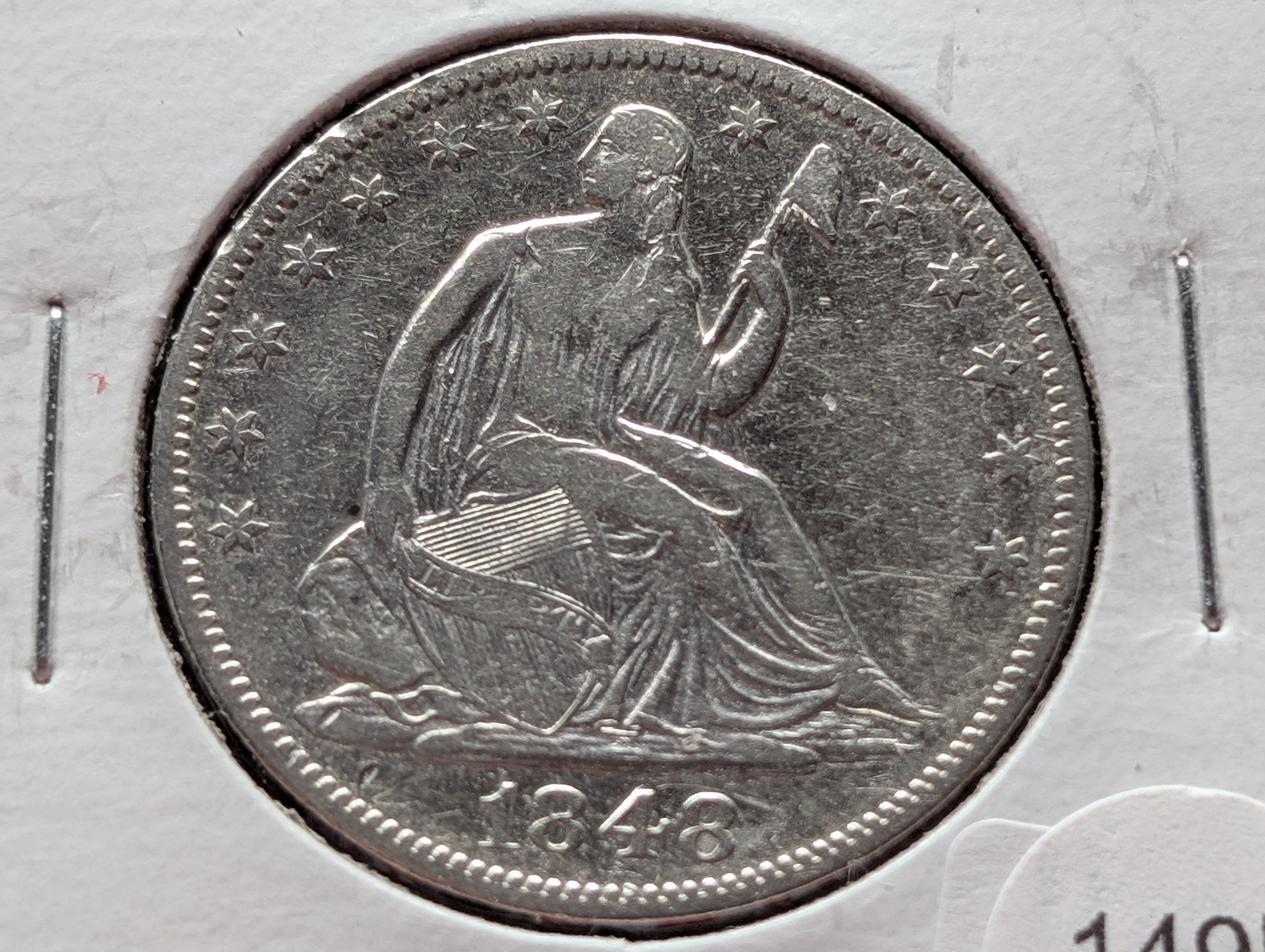 1848-O Seated Liberty 90% Silver Half Dollar - VF+