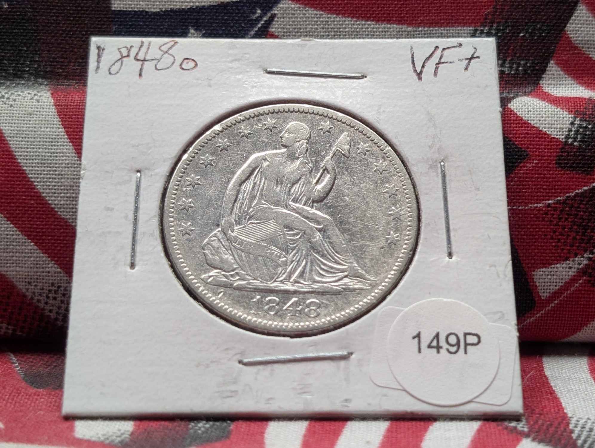 1848-O Seated Liberty 90% Silver Half Dollar - VF+
