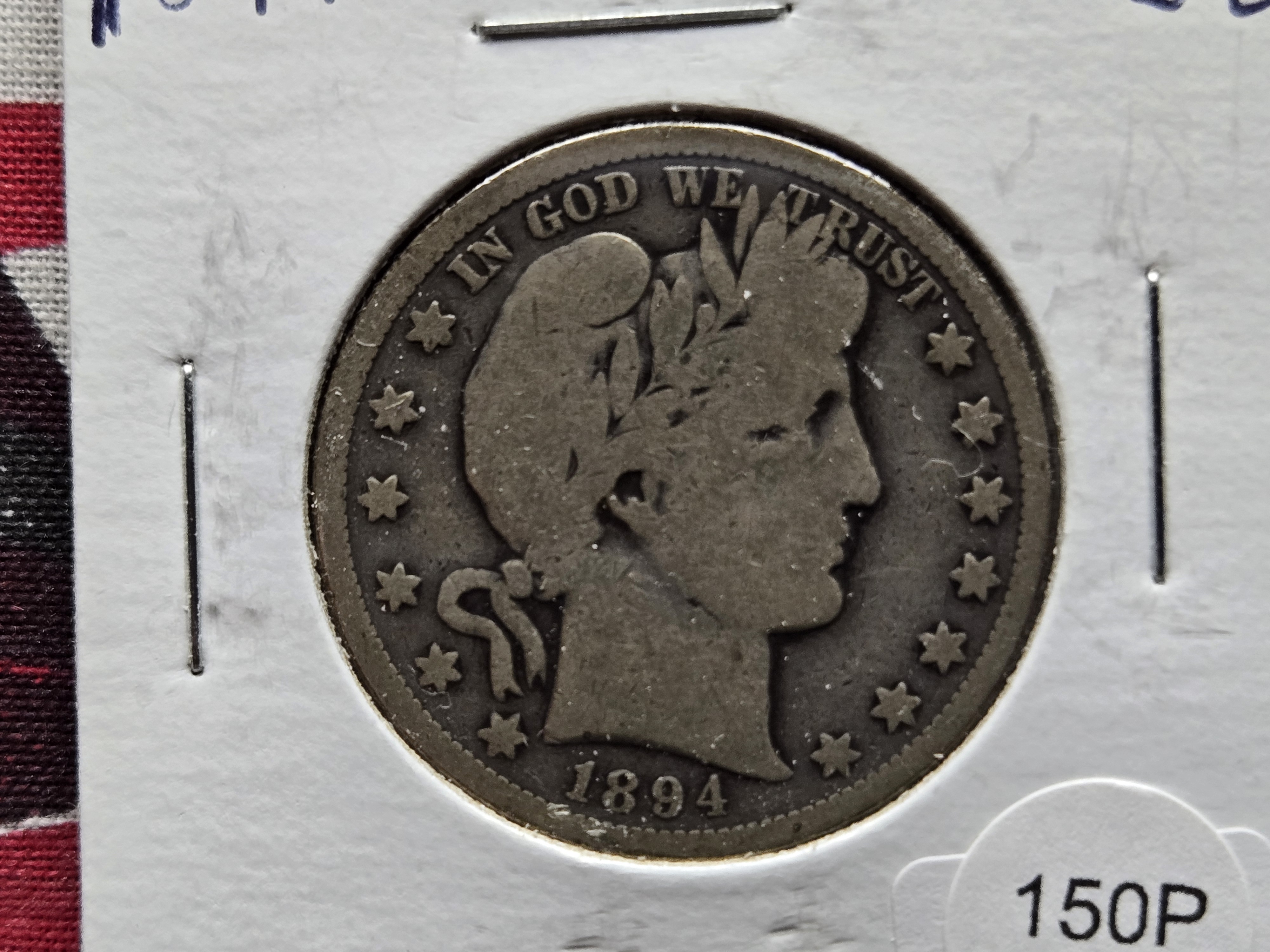 1894-S Barber 90% Silver Half Dollar - G