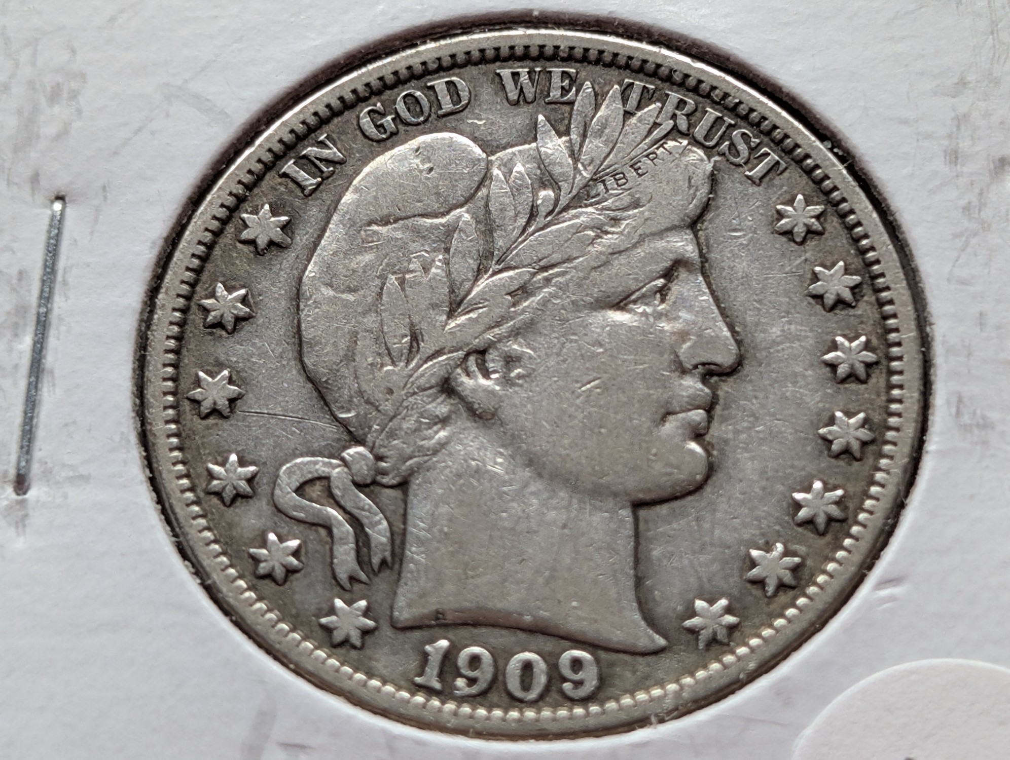 1909-S Barber 90% Silver Half Dollar - VF