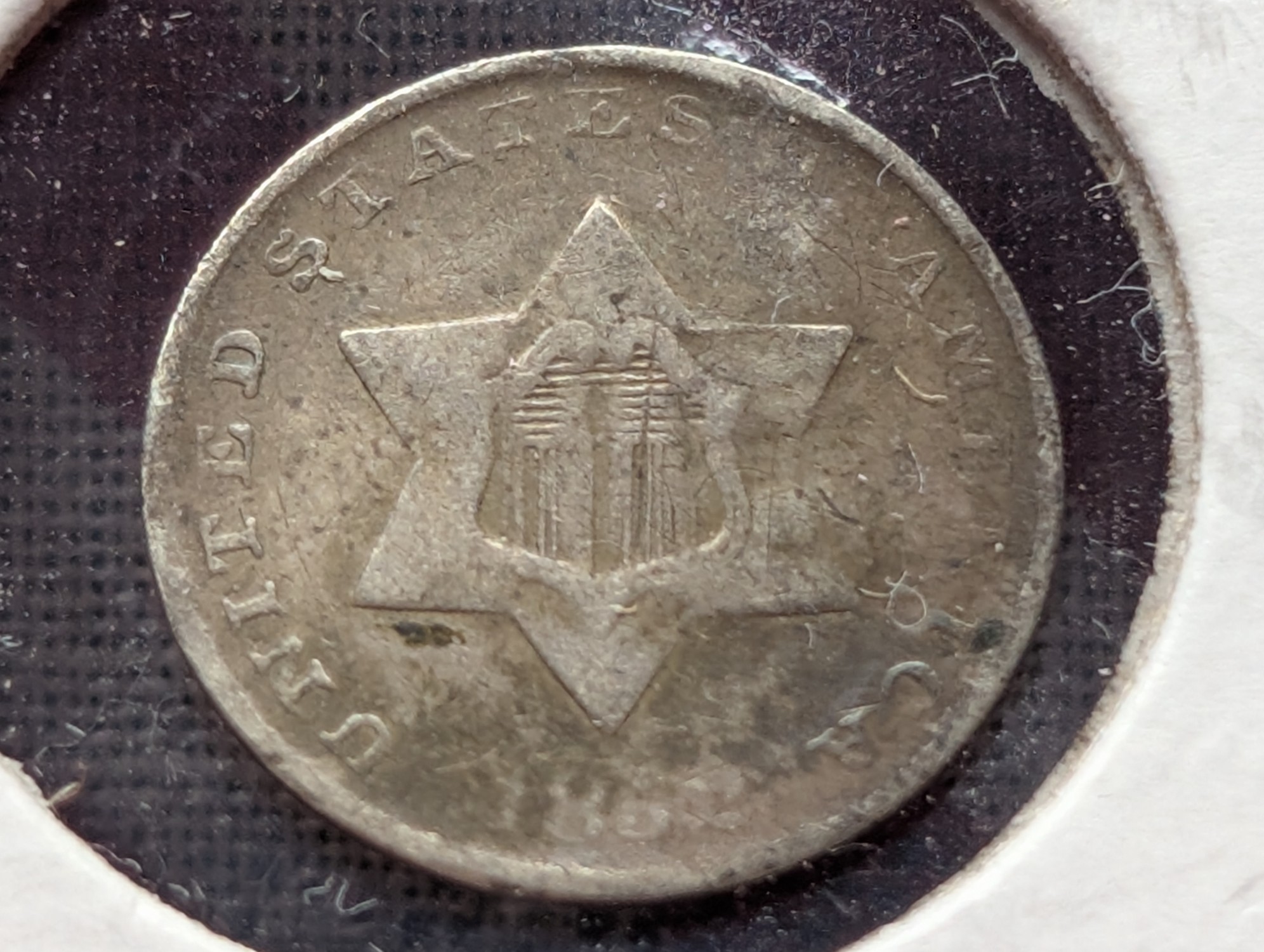 1852 Three Cent Silver - 75% Silver - VF