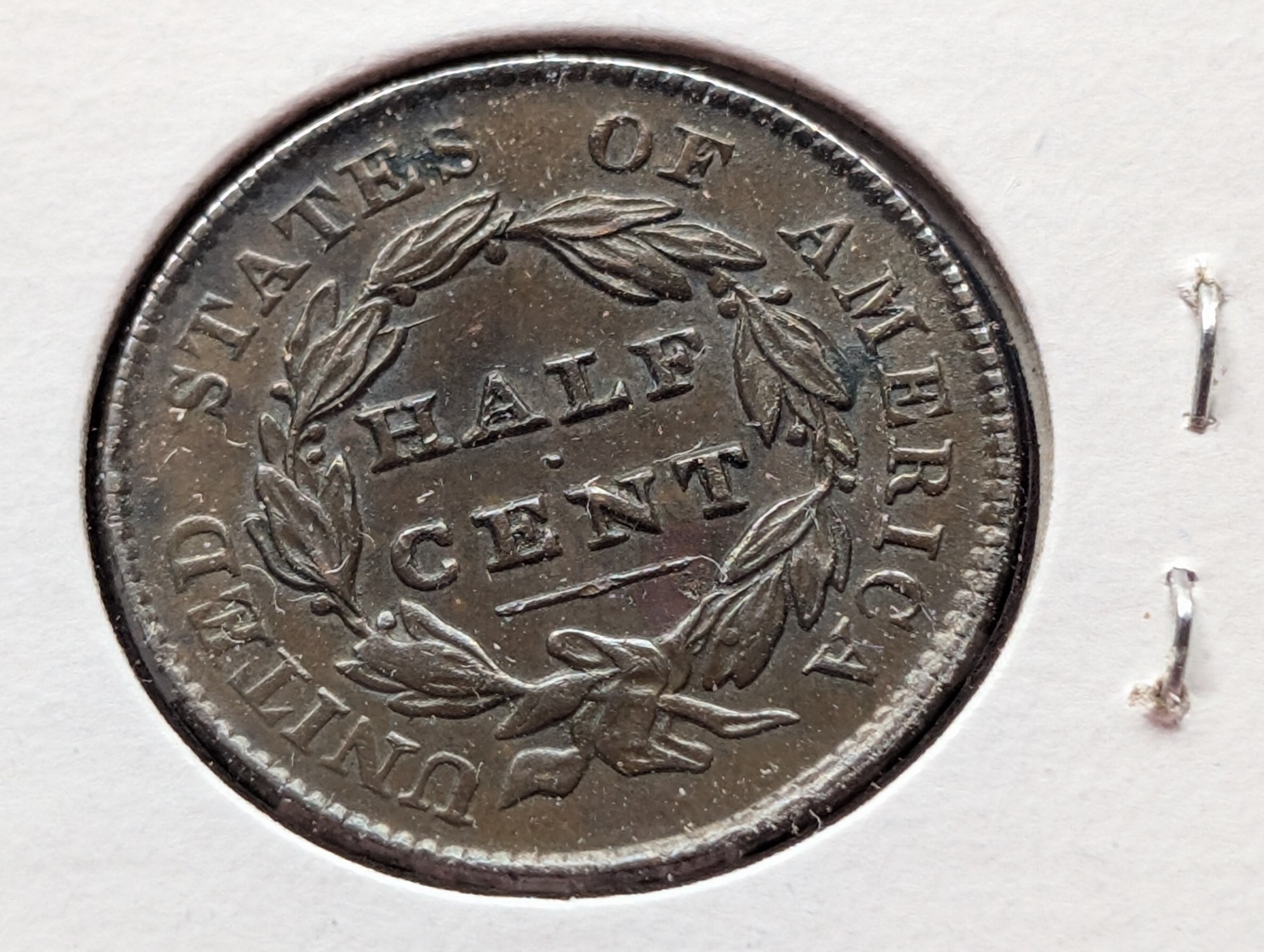 1828 Classic Head Half Cent - XF, With Dot Between Half and Cent