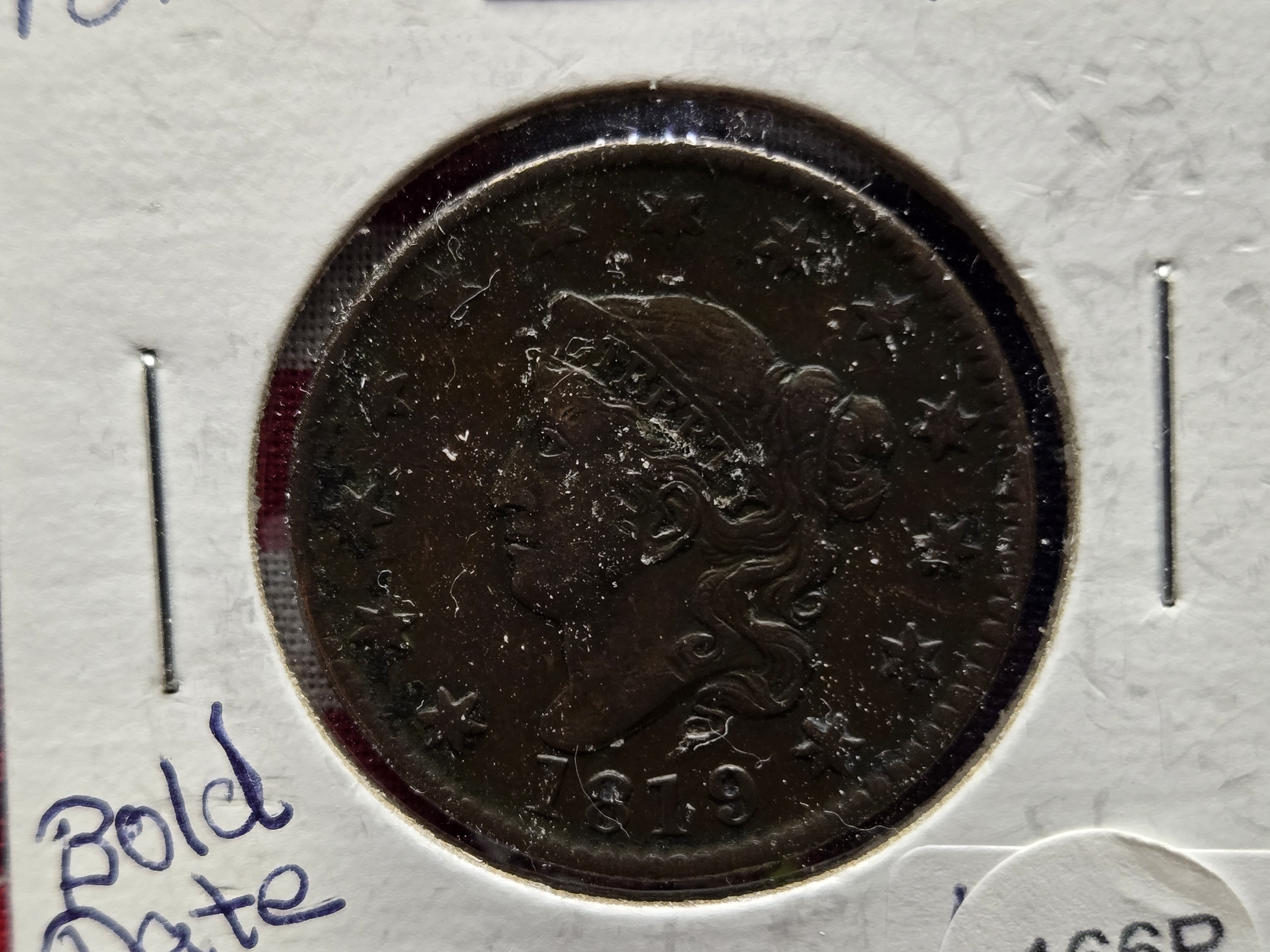 1819 Coronet Head Large Cent - VF, Bold Date and Reverse