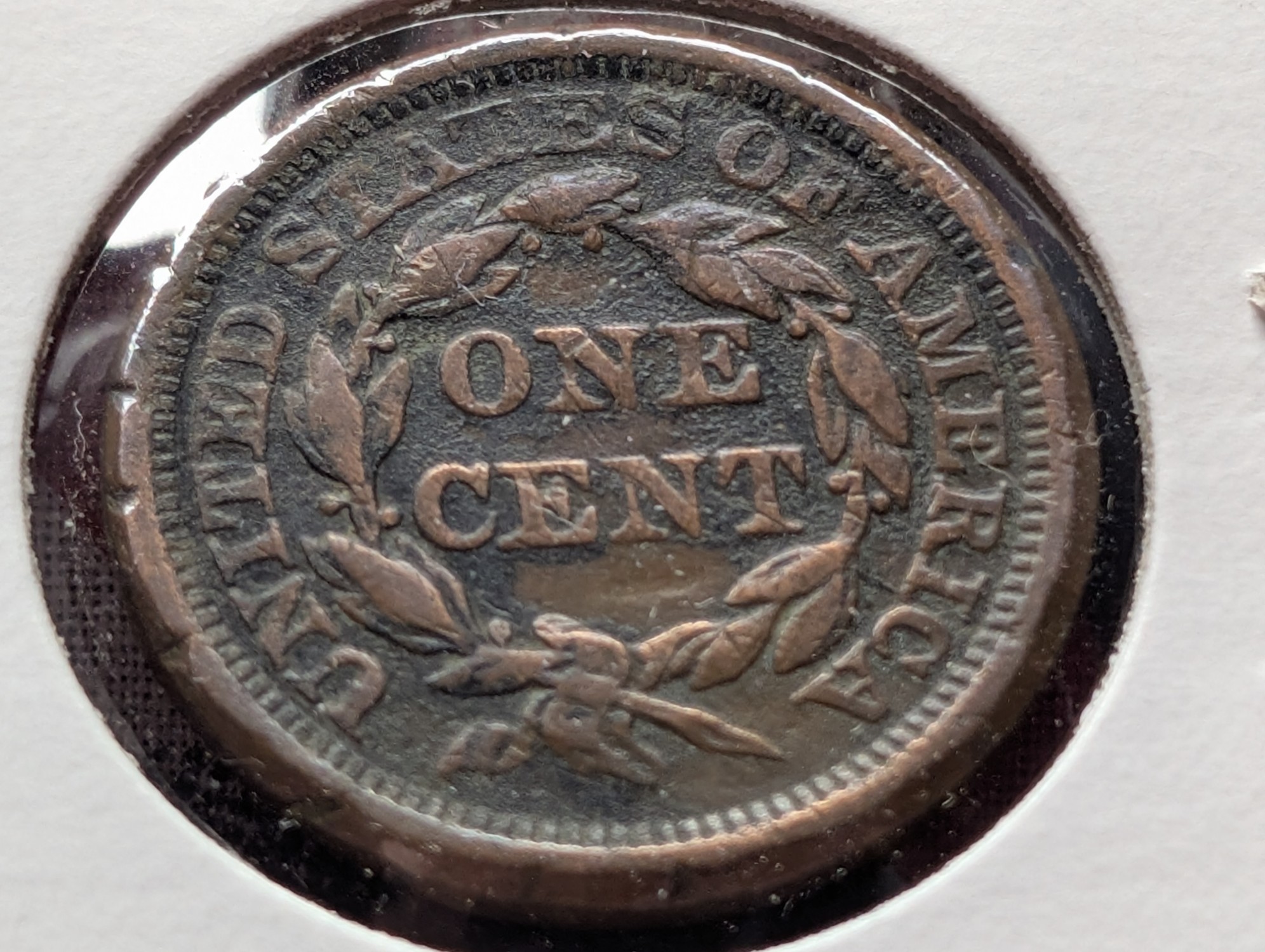 1855 Braided Hair Large Cent Slanting "55" Variety - VF, Semi Key Date