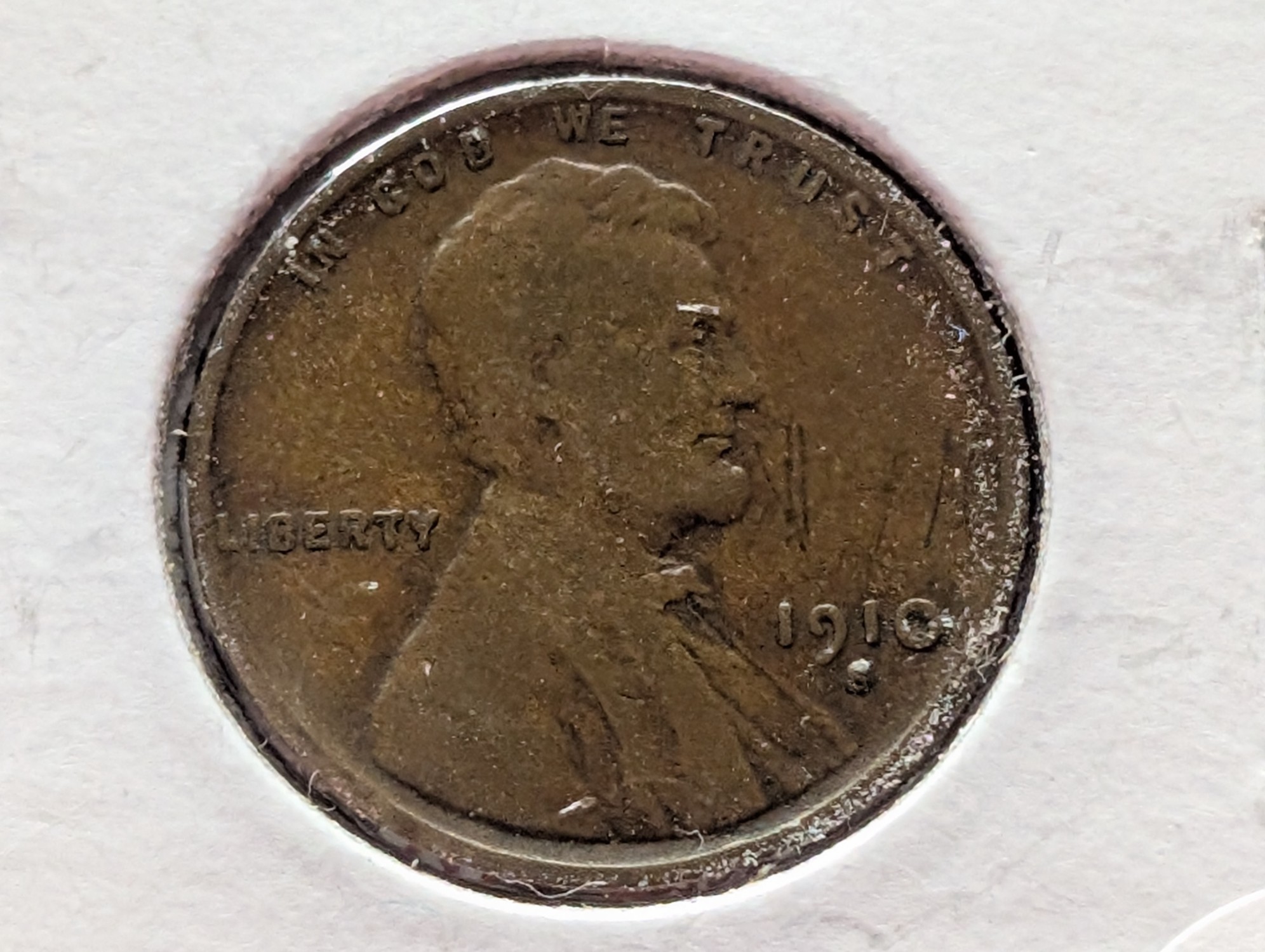 1910-S Lincoln Wheat Cent - F, Semi Key Date