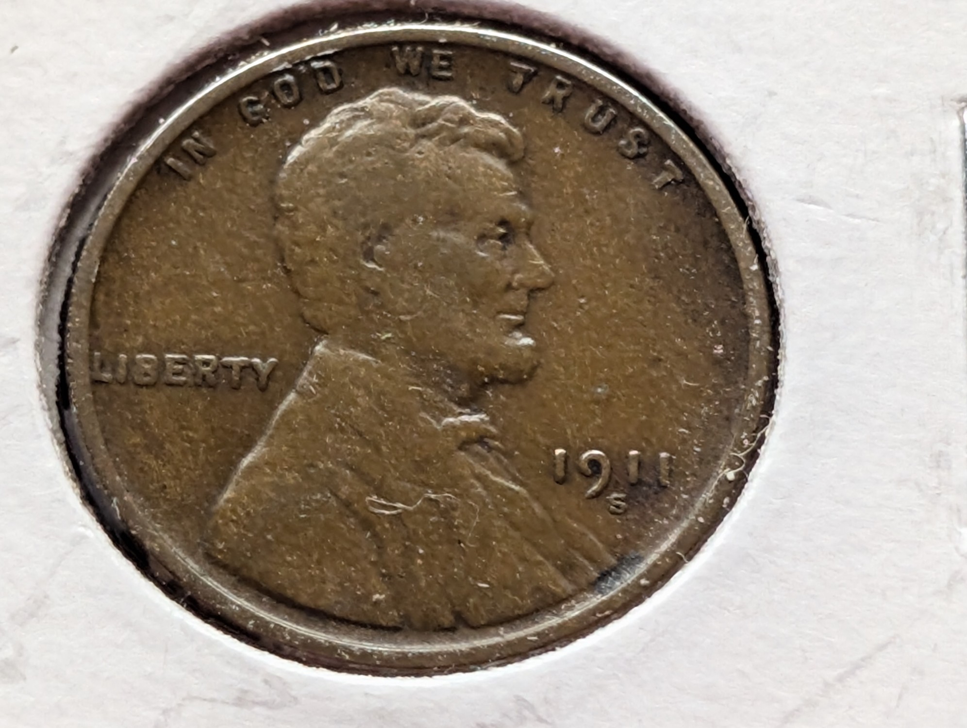 1911-S Lincoln Wheat Cent - VF, Semi Key Date
