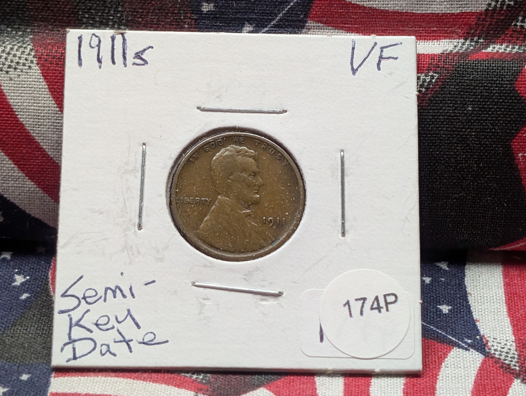 1911-S Lincoln Wheat Cent - VF, Semi Key Date