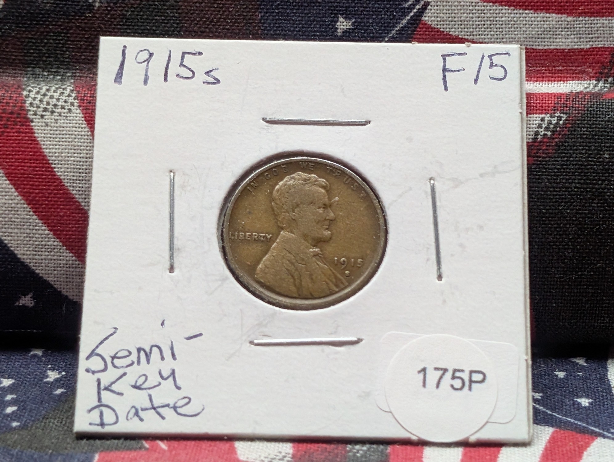1915-S Lincoln Wheat Cent - F, Semi Key Date
