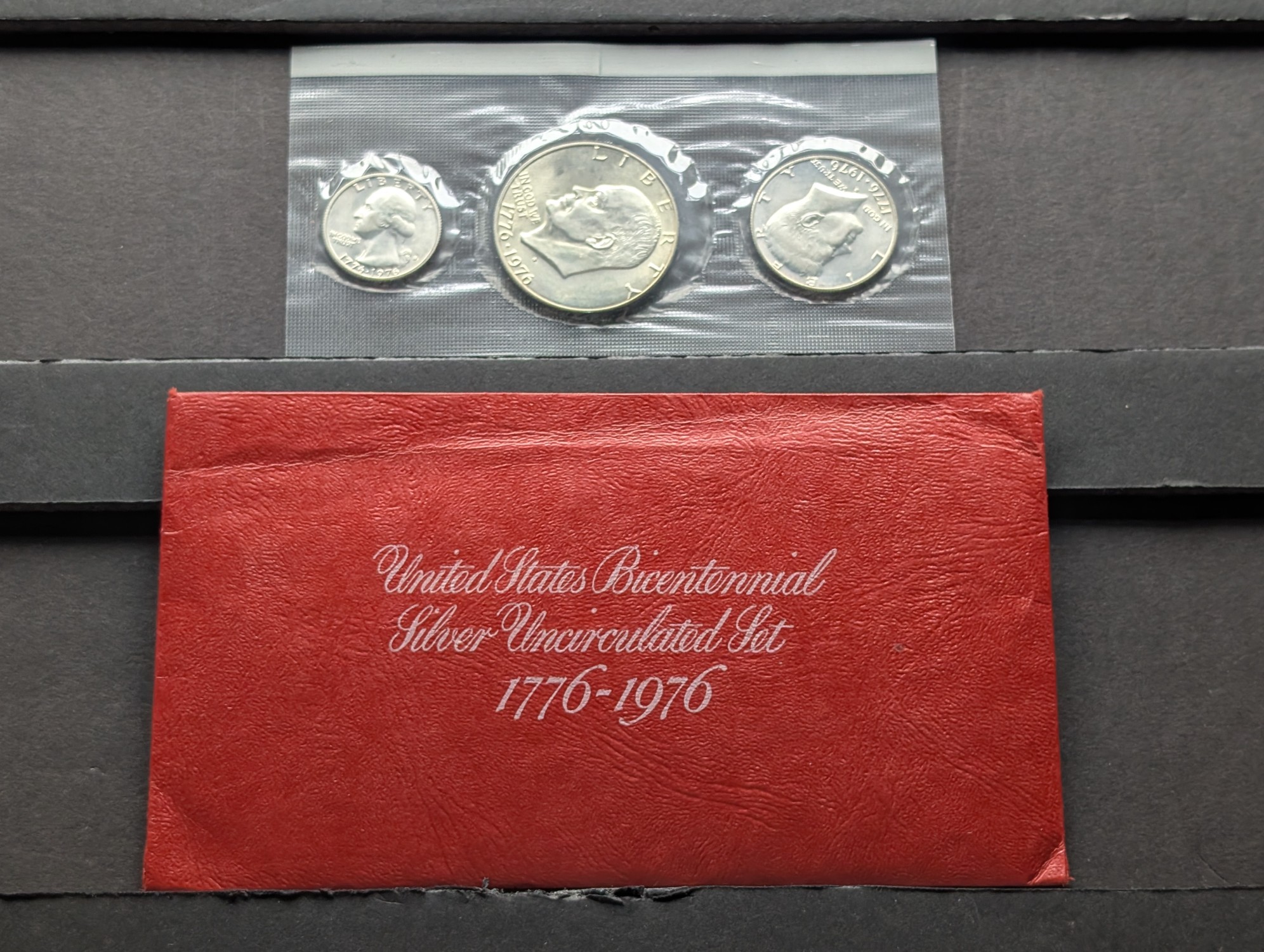 1976-S US Bicentennial Silver Uncirculated Red Pack Set - All Three 40% Silver Coins