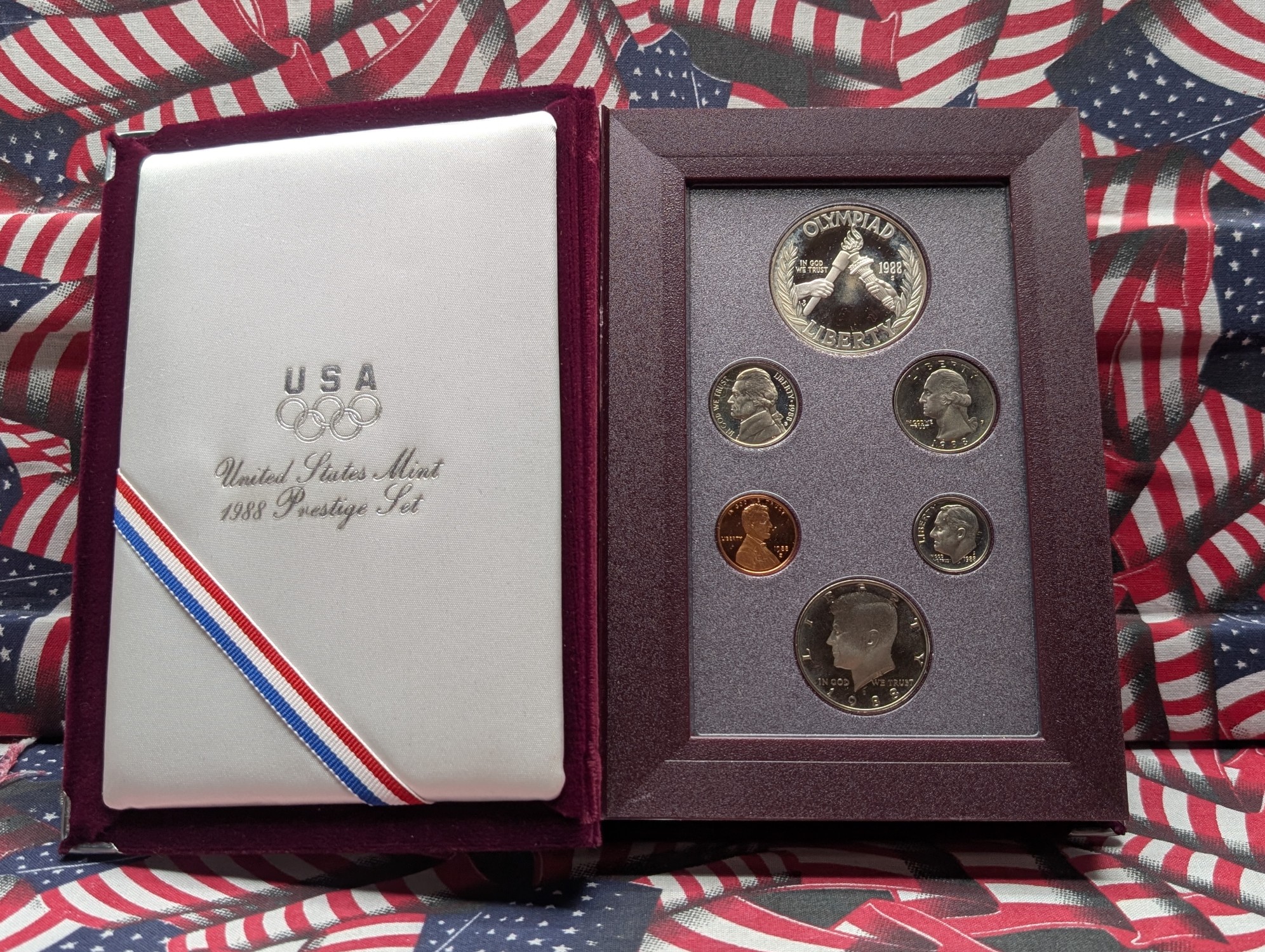 1988-S US Mint Prestige Proof Set - Includes 90% Silver Olympic Commemorative Dollar - In OGP w/ COA
