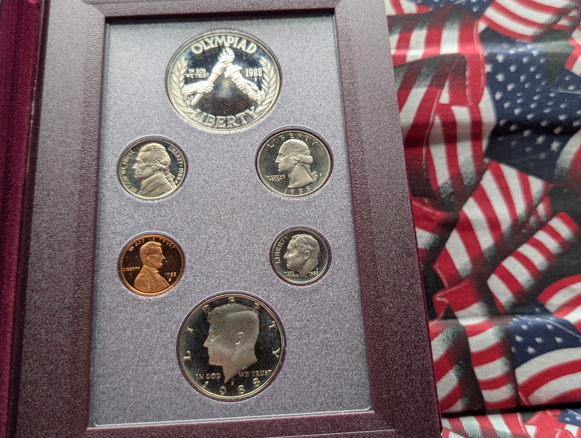 1988-S US Mint Prestige Proof Set - Includes 90% Silver Olympic Commemorative Dollar - In OGP w/ COA