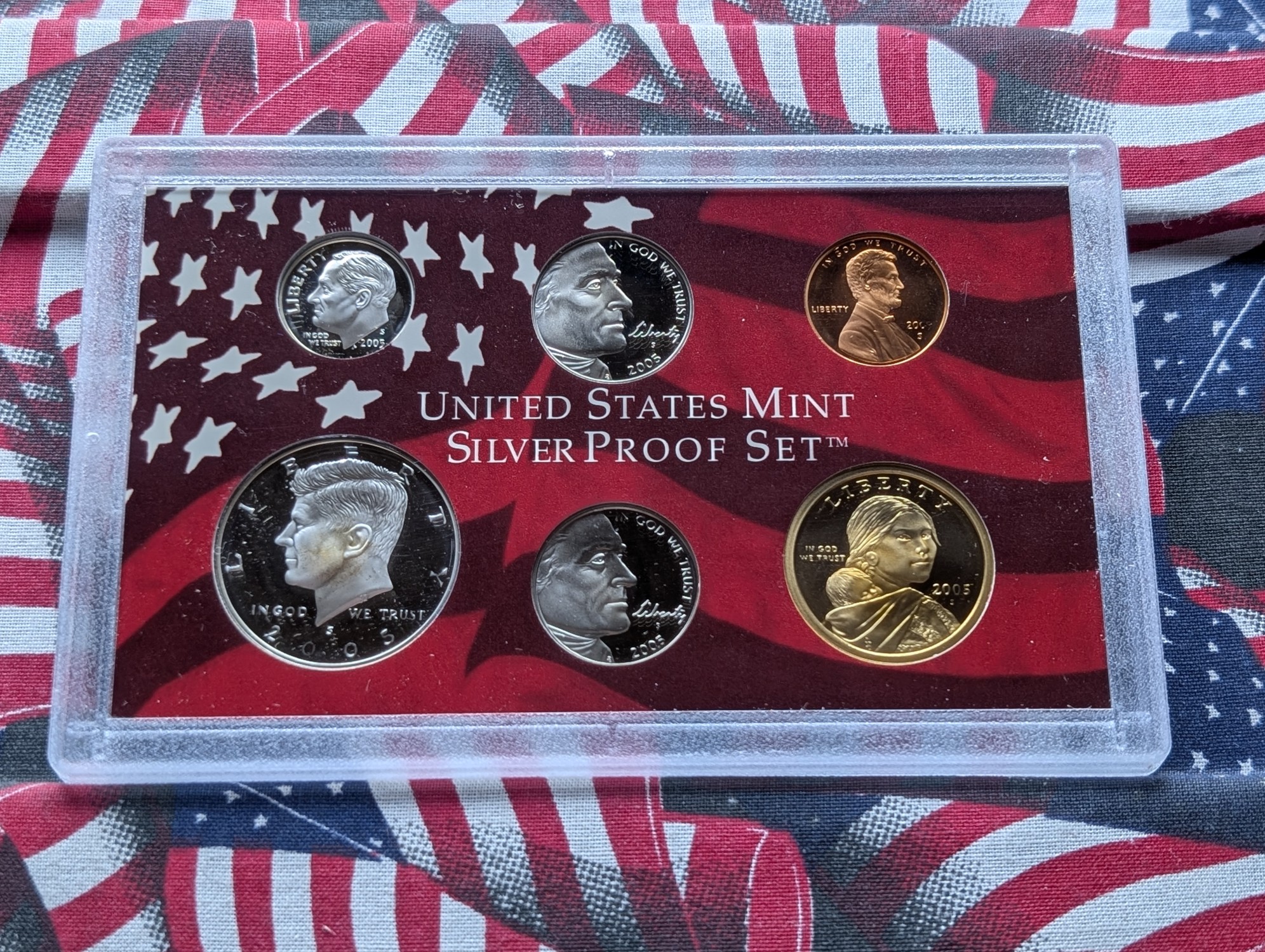 2005-S U.S. Mint Silver Proof Set with State Quarters In OGP W/ COA - Includes (7) 90% Silver Coins