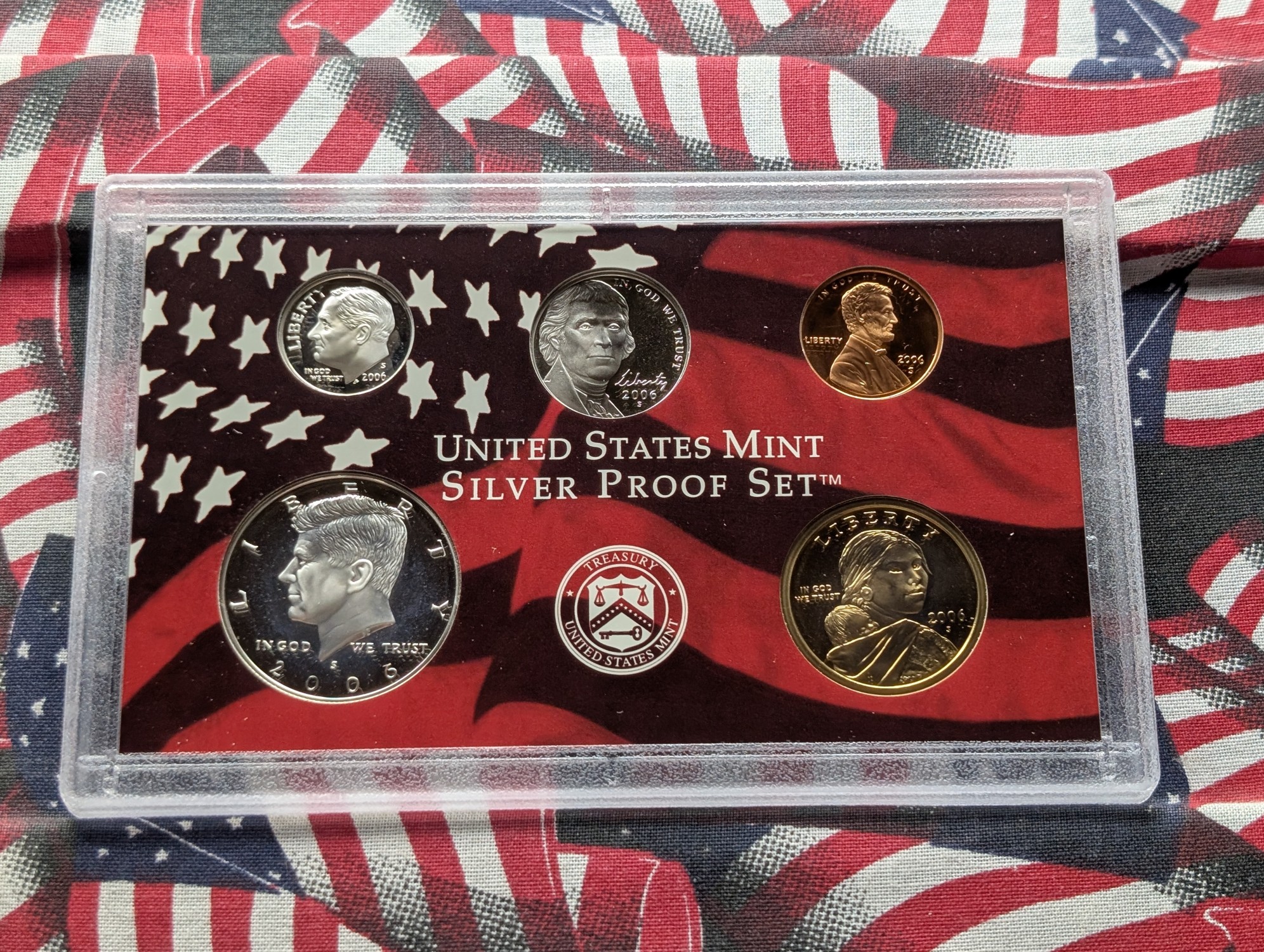 2006-S U.S. Mint Silver Proof Set with State Quarters In OGP W/ COA - Includes (7) 90% Silver Coins
