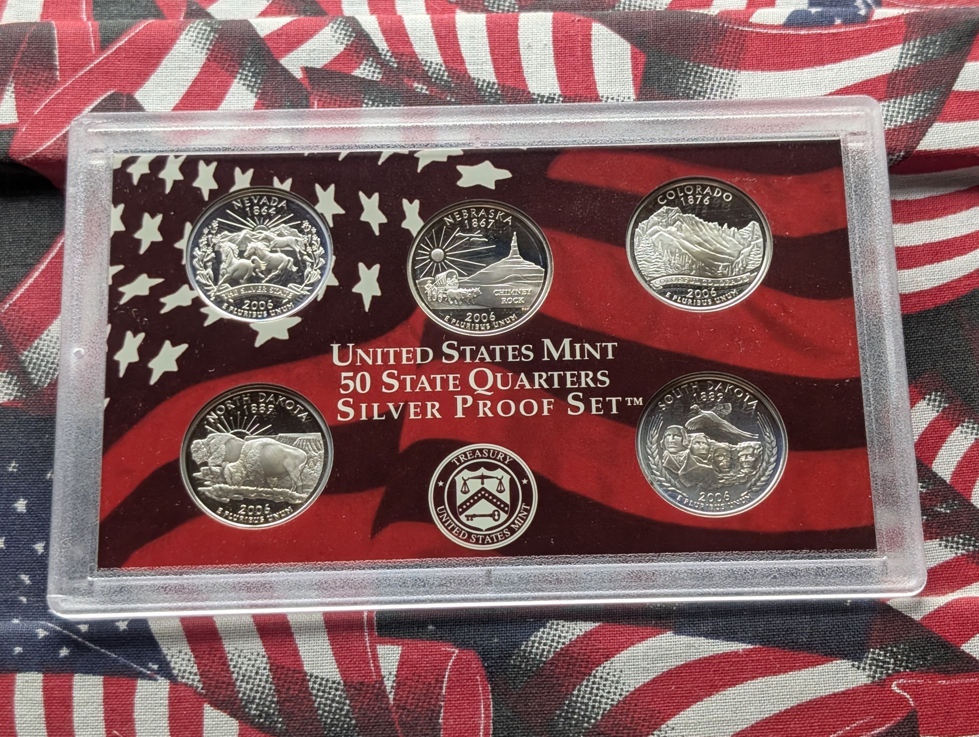 2006-S U.S. Mint Silver Proof Set with State Quarters In OGP W/ COA - Includes (7) 90% Silver Coins