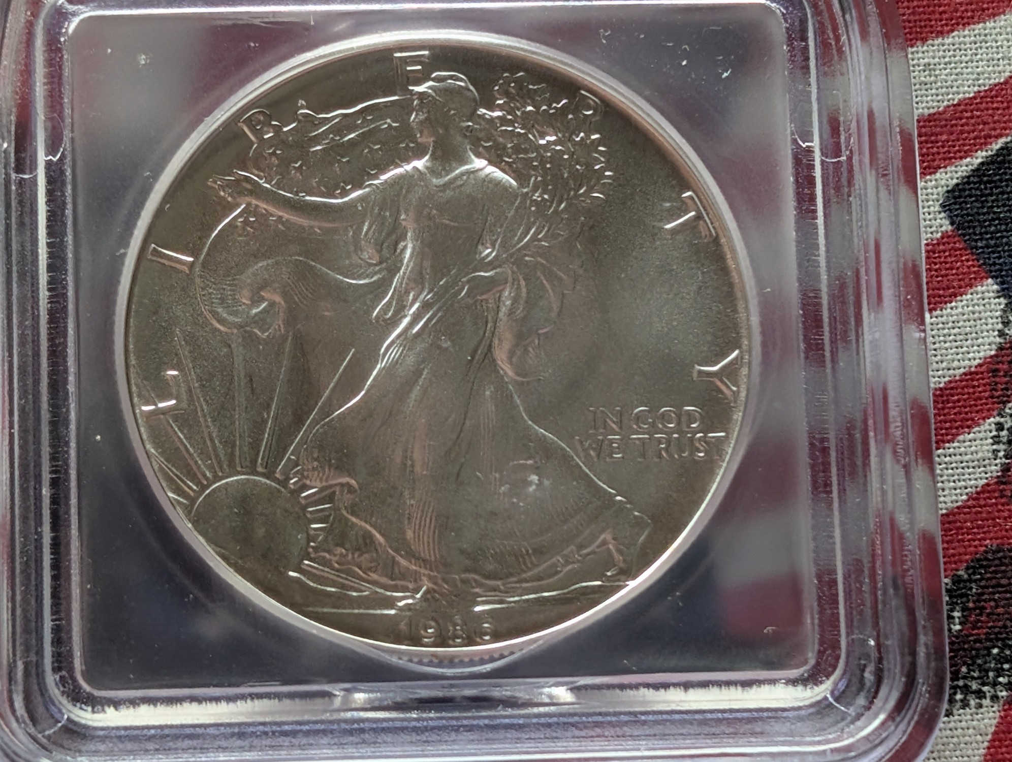 1986 American Silver Eagle 1 Troy Oz. .999 Fine Silver ICG MS69 - First Year Issue