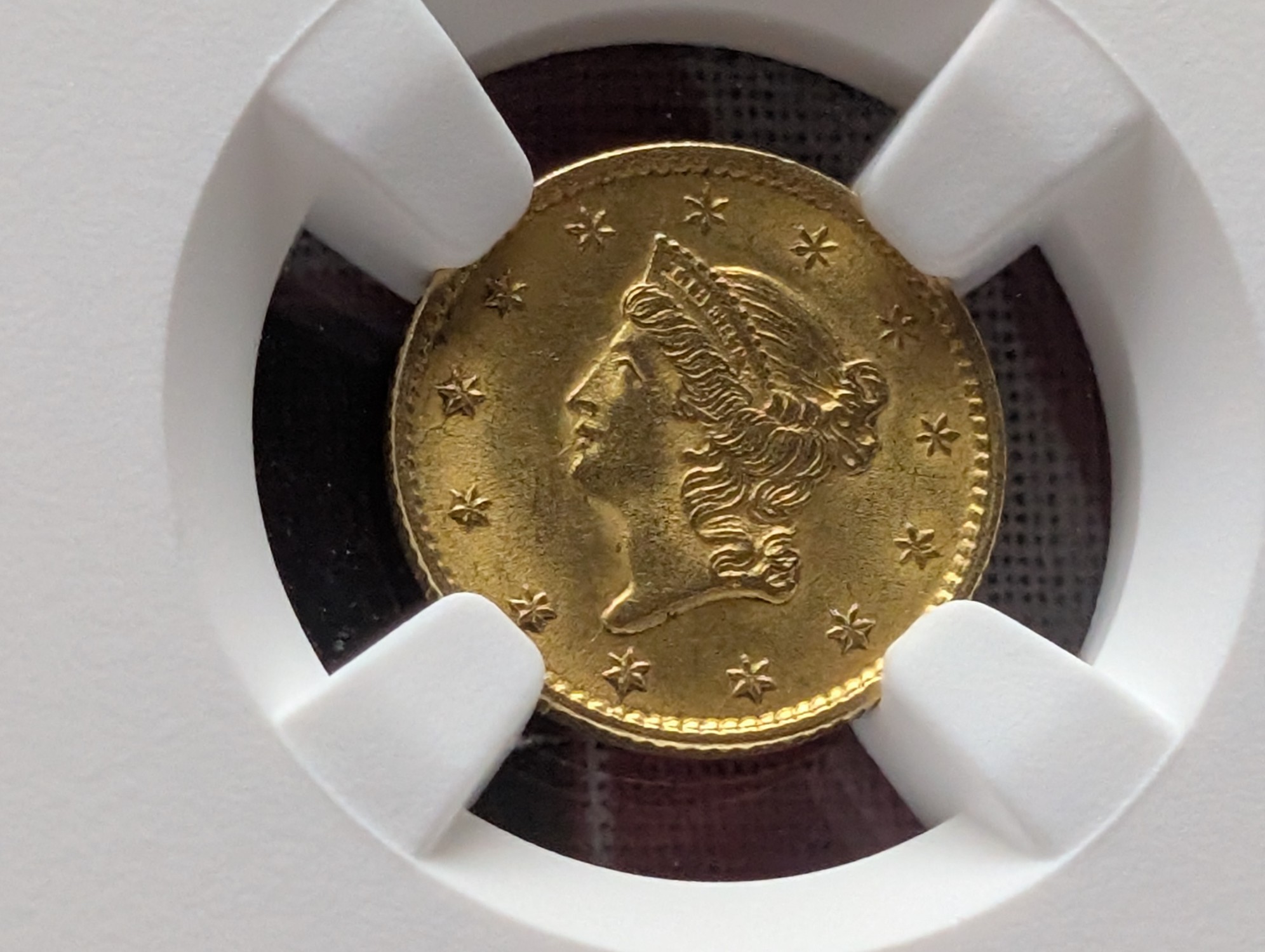 1854 Type 1 Liberty Head 90% Gold Dollar NGC MS62 - Key Coin