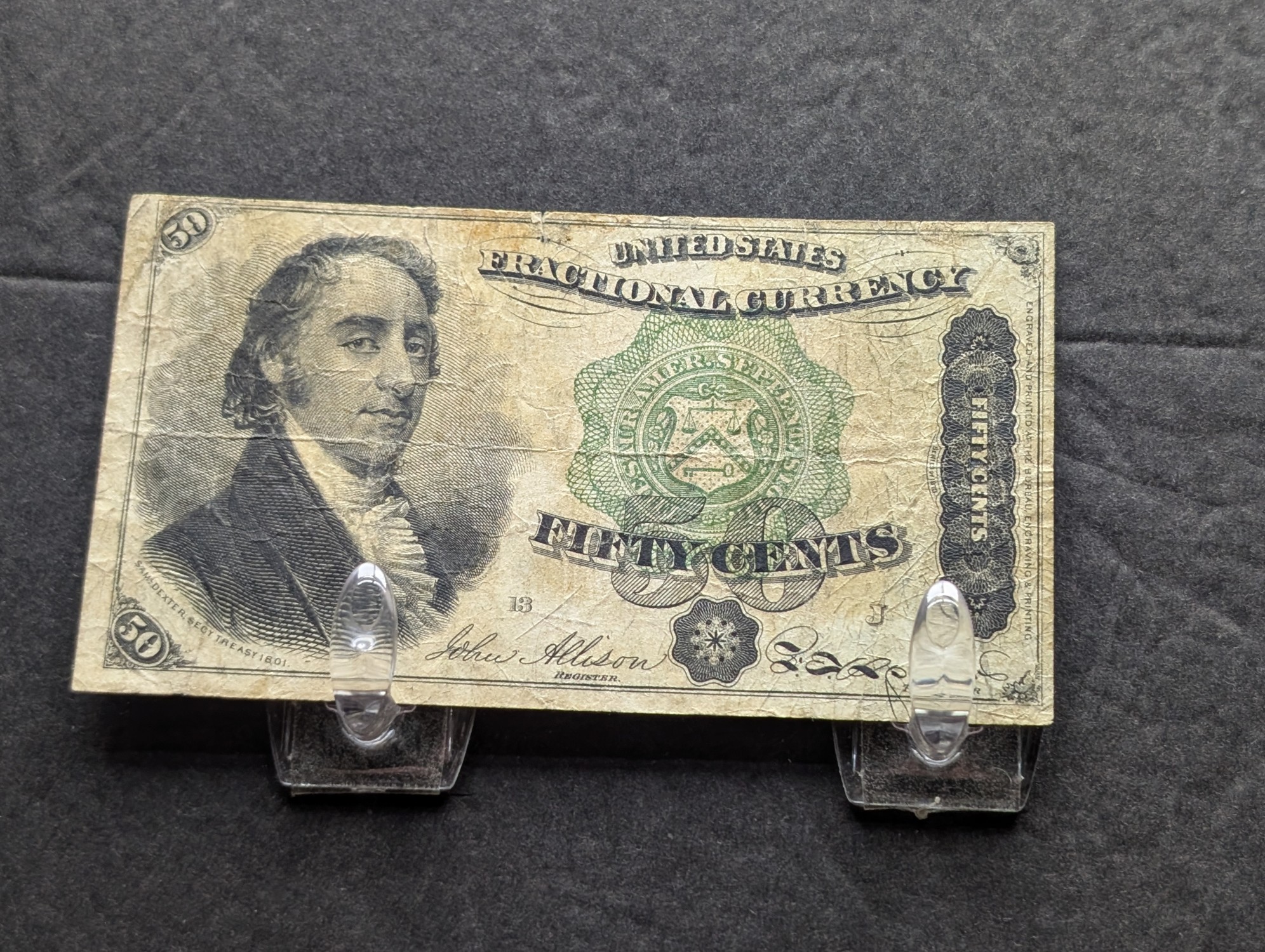 1873 United States 50 Cent Fractional Currency Note - Better Note