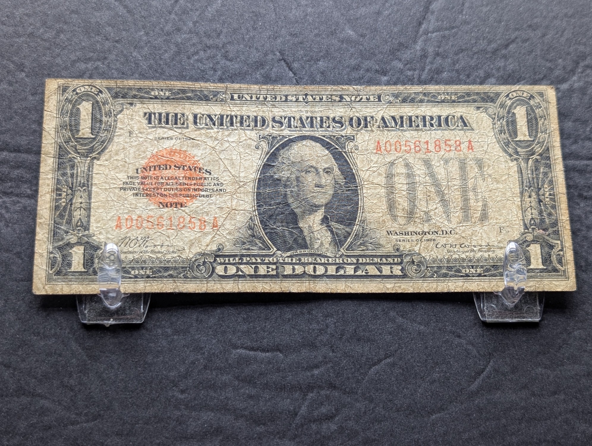 1928 Series $1 United States Funny Back Note - Rare